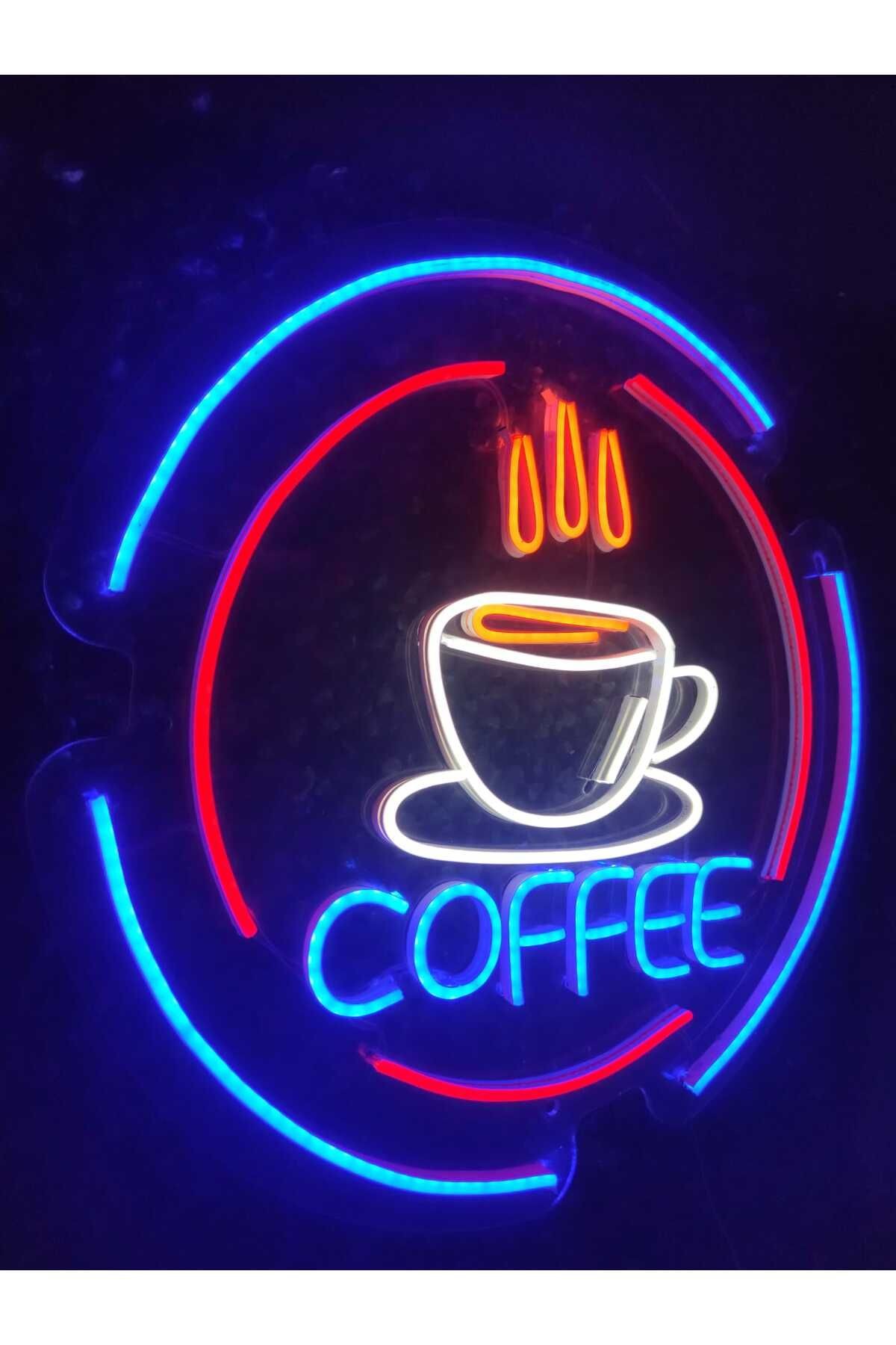 Coffe Kahve Neon Led Tabela kafe bar Dekoratif Aydınlatma (50x50cm)