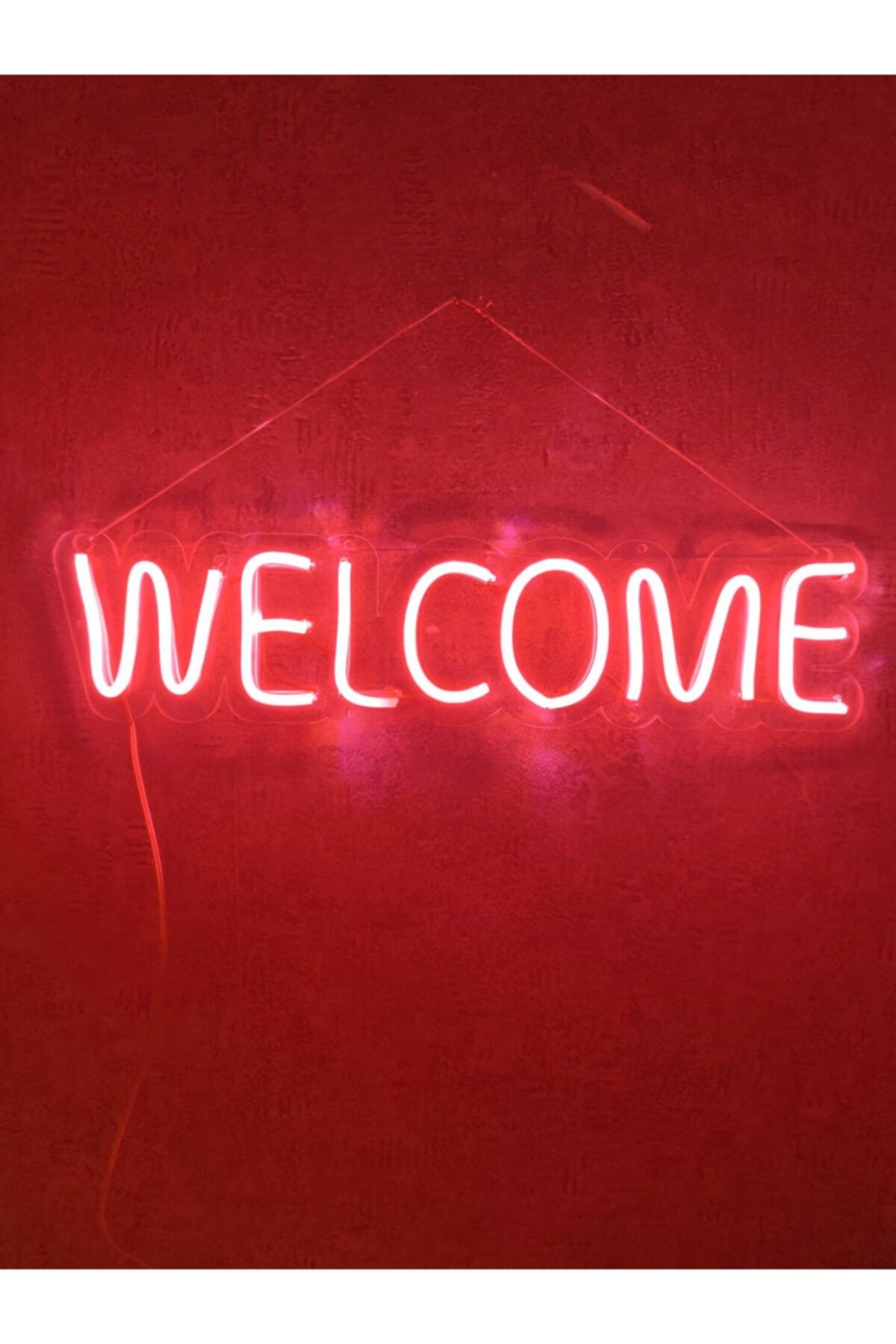 Welcome Neon Led Duvar Dekoru Aydınlatması Neon Led Tabela