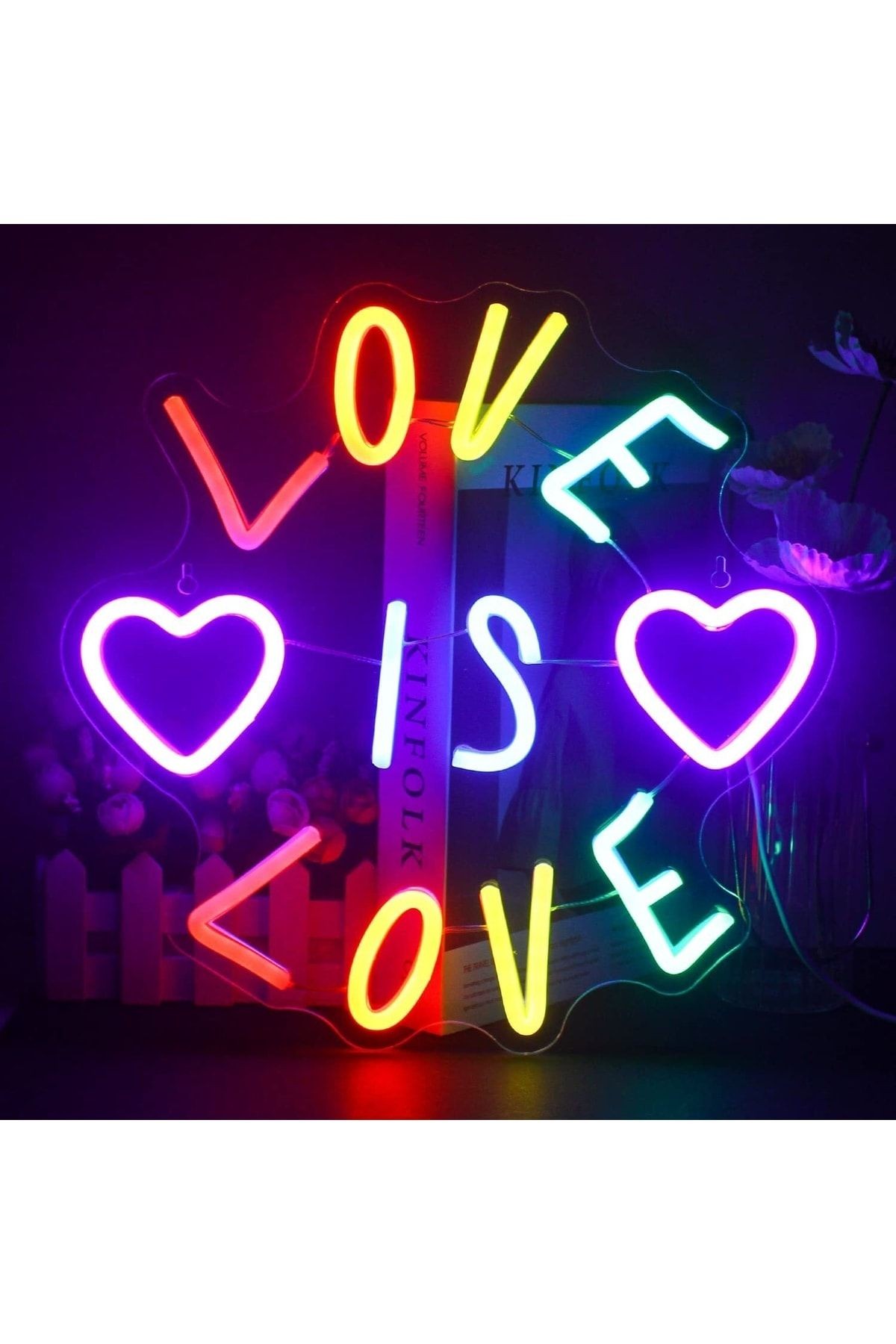 Love Is Love Neon Tabela Neon Yazı Dekoratif Aydınlatma