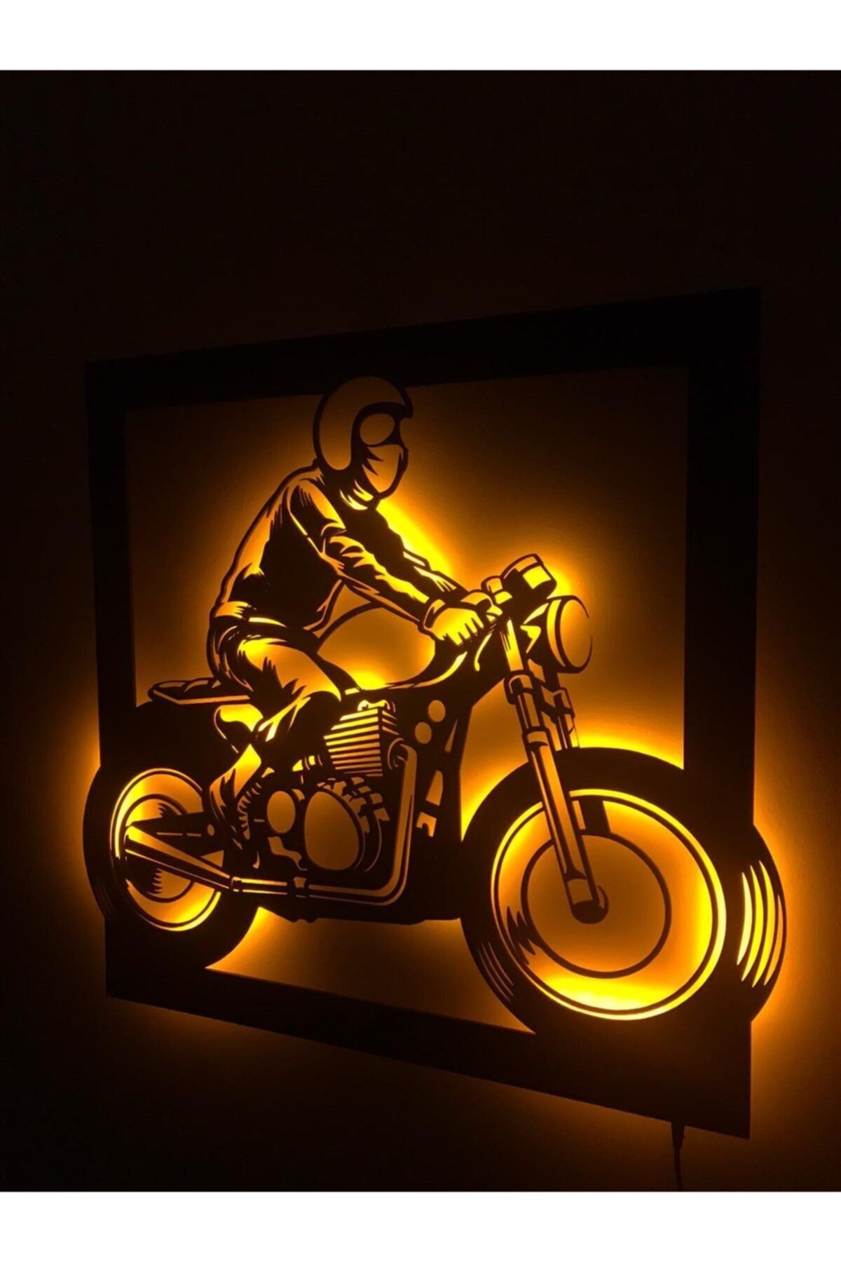 Motor Biker Led Işıklı Tablo