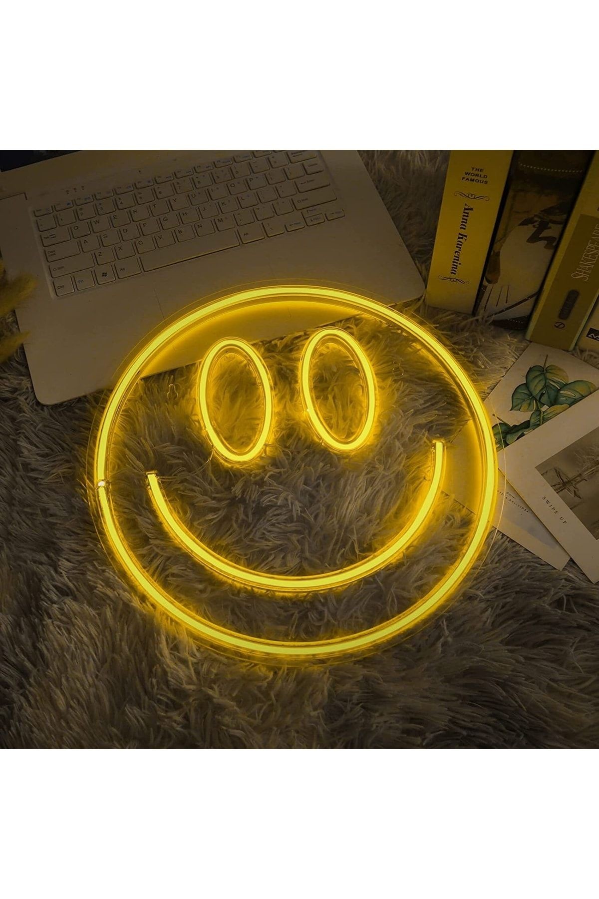 Gülücük Emoji Smile Neon Tabela Neon Yazı Dekoratif Aydınlatma