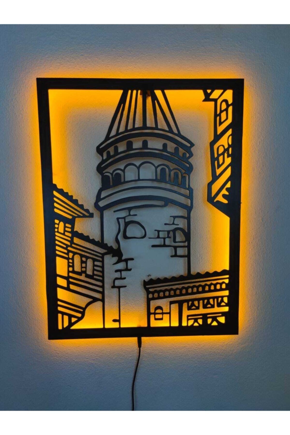 Galata Kulesi Led Işıklı Ahşap Tablo