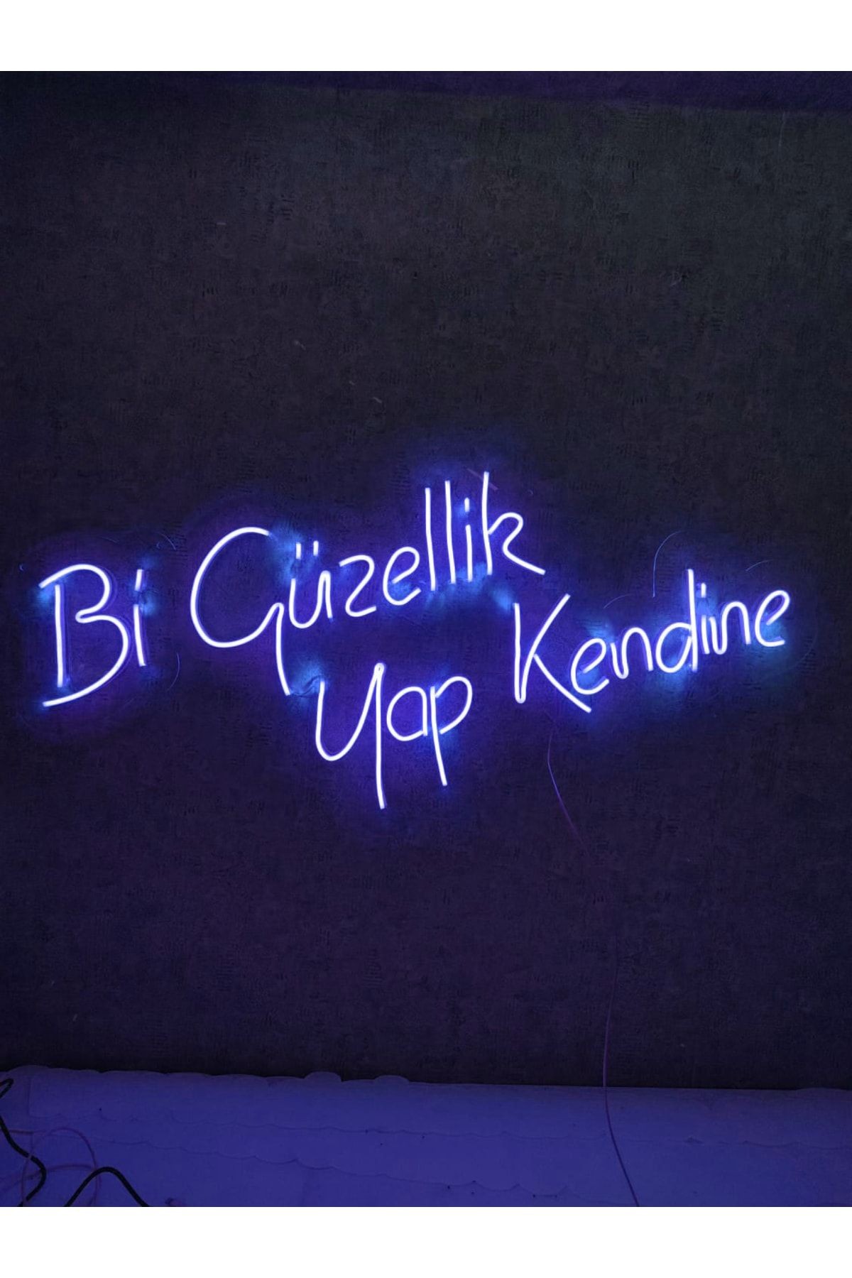 Bi Güzellik Yap Kendine Neon Yazı Neon Tabela Dekoratif Aydınlatma(60x30cm)
