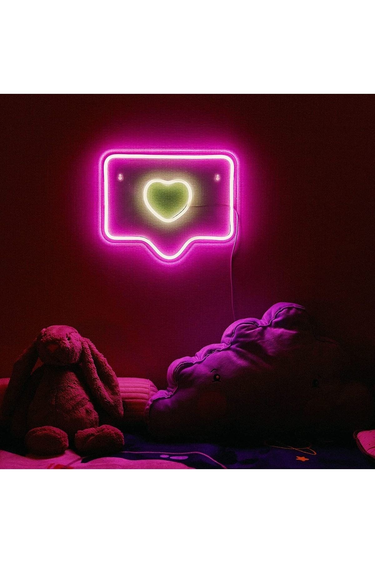 Kalp Mesaj Neon Tabela Neon Yazı Dekoratif Aydınlatma Ve Gece Lambası