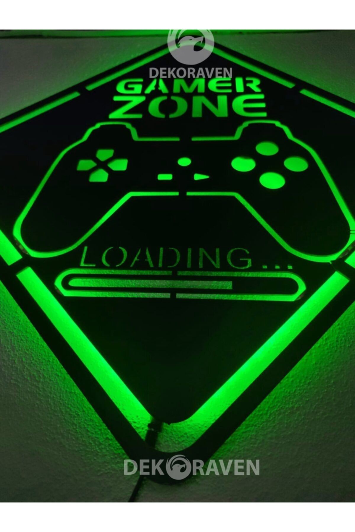 Gamer Zone Led Işıklı Ahşap Tablo