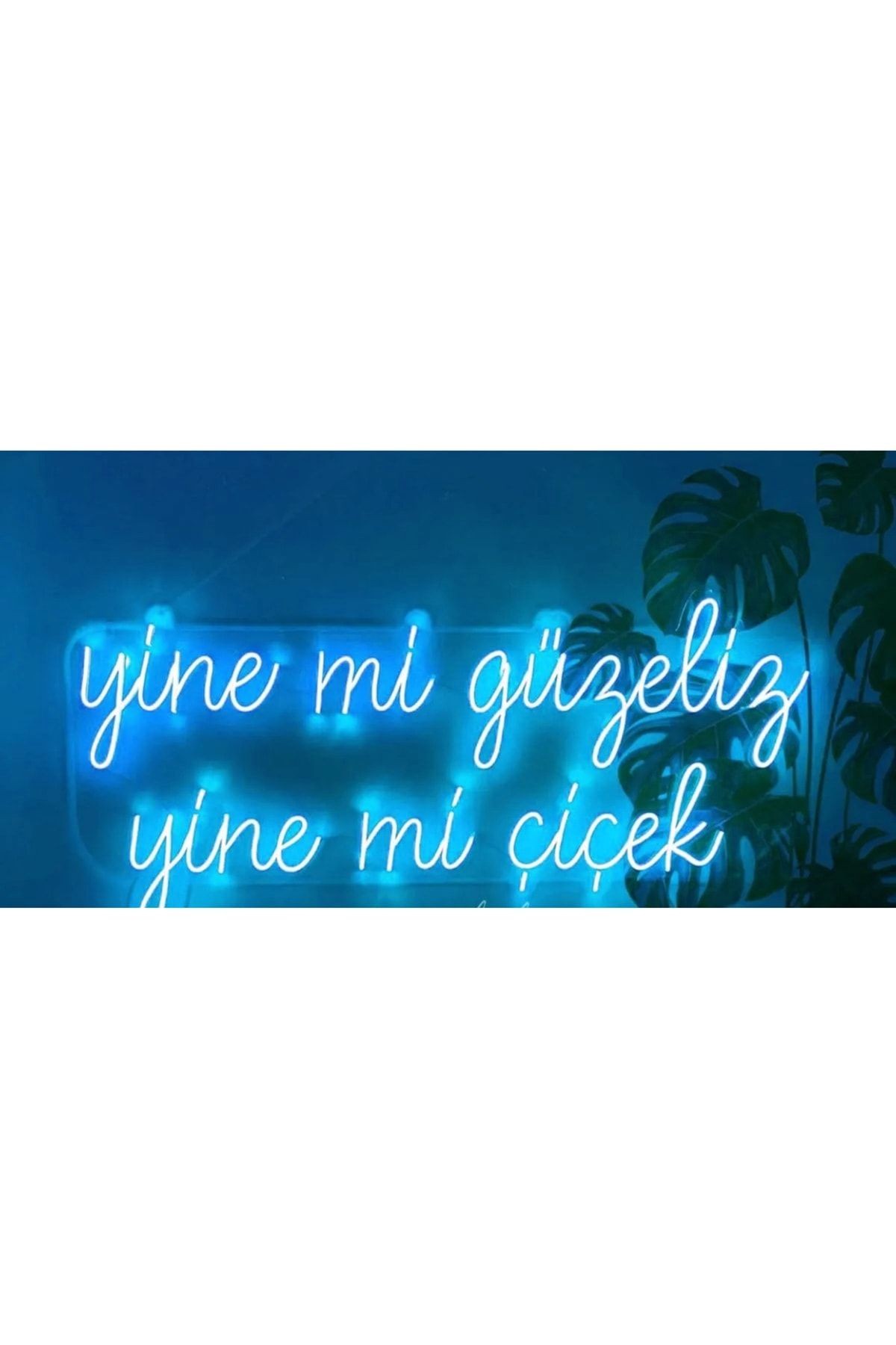 Yine Mi Güzeliz Yine Mi Çiçek Yazısı Güzellik Merkezi Kuaför Neon Led Tabela (60x40cm)