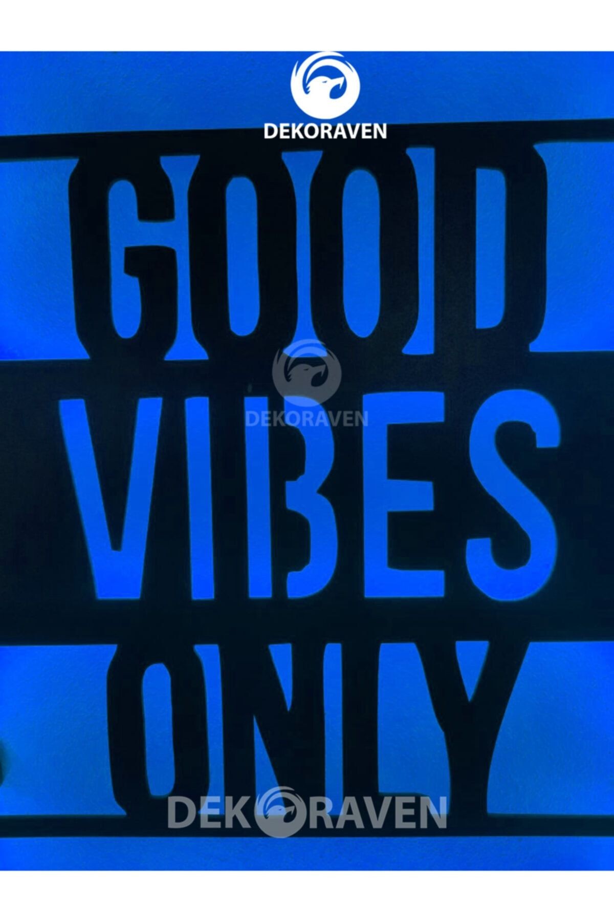 Good Vibes Only-motto Led Işıklı Ahşap Tablo