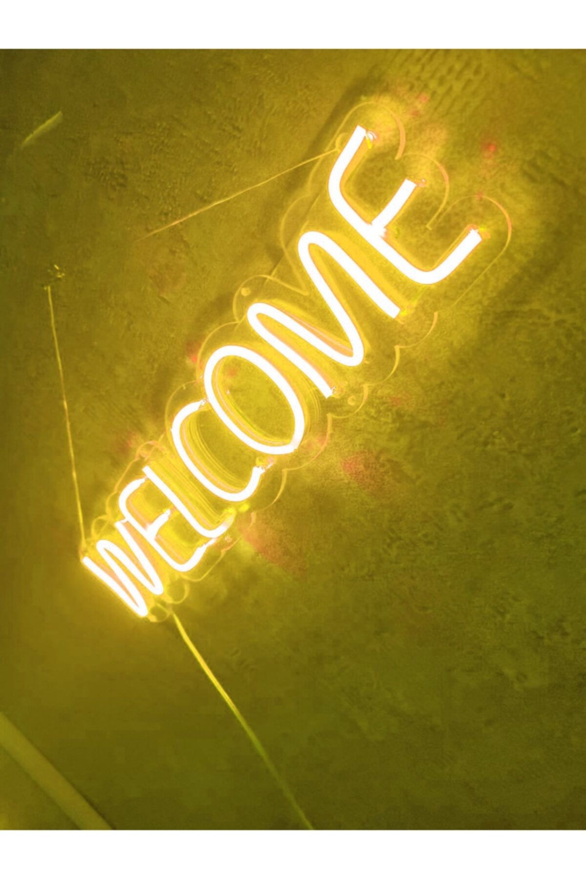 Welcome Neon Led Duvar Dekoru Aydınlatması Neon Led Tabela