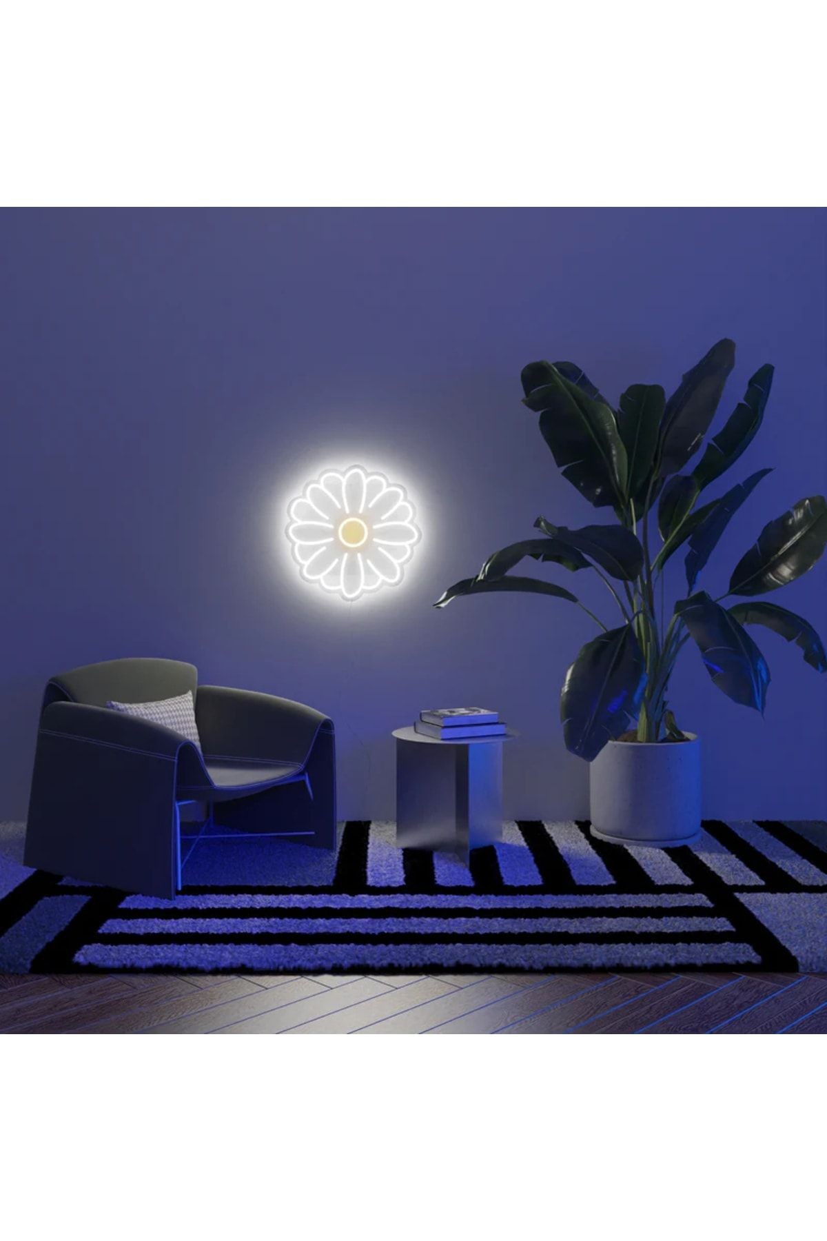 Papatya Çiçek Neon Tabela Neon Yazı Dekoratif Aydınlatma Ve Gece Lambası