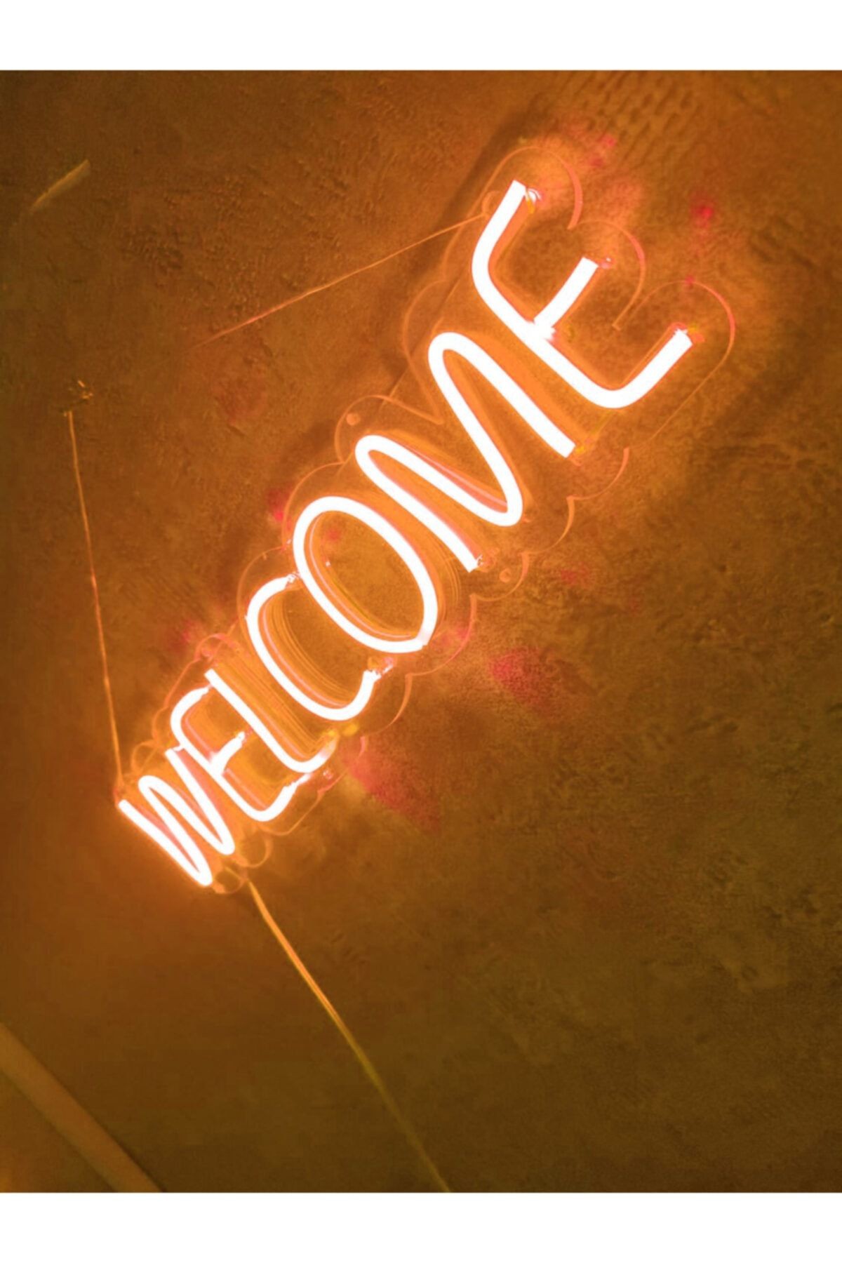 Welcome Neon Led Duvar Dekoru Aydınlatması Neon Led Tabela