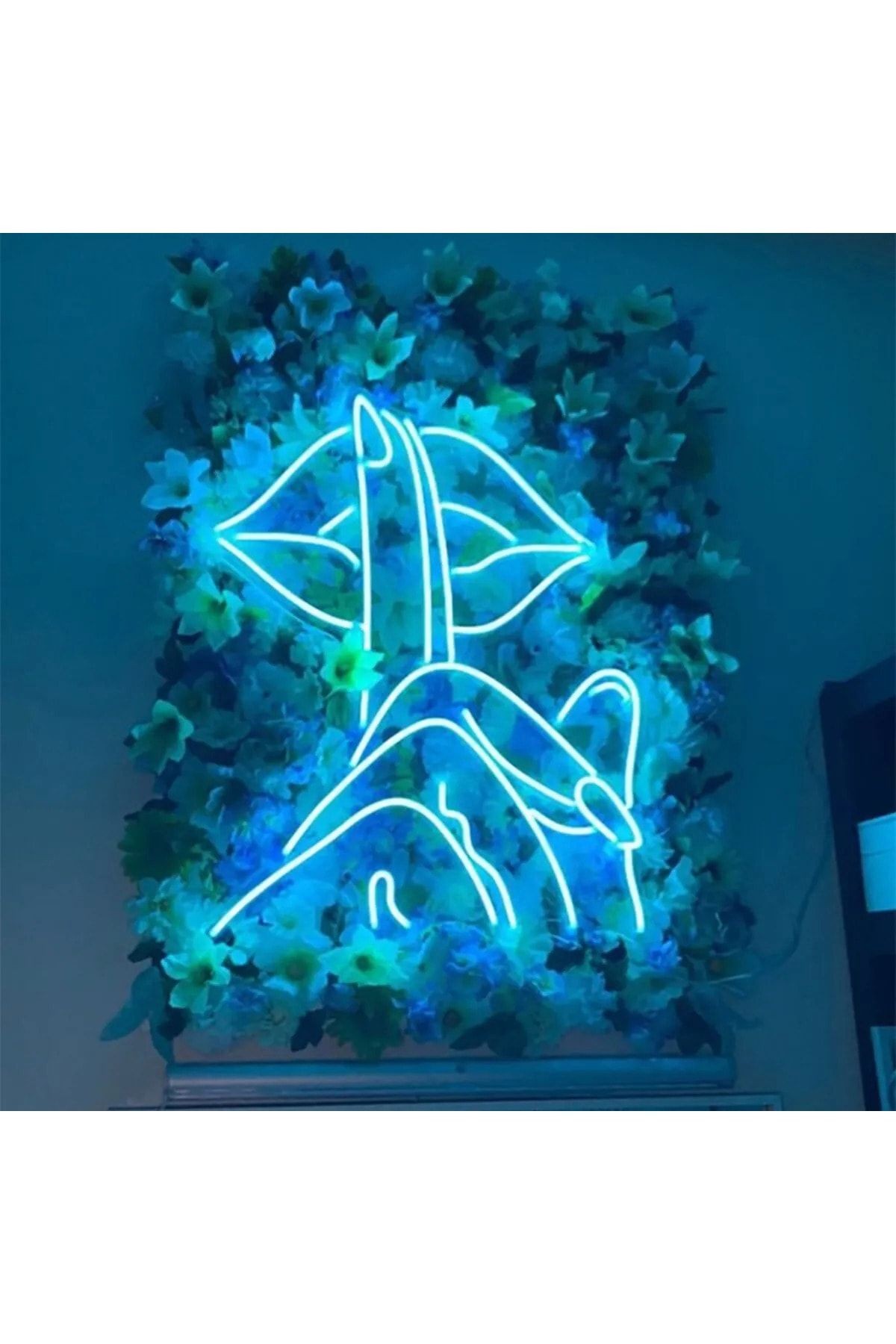 Sessizlik Dudak Neon Led Tabela Dekoratif Aydınlatma(50x35cm)