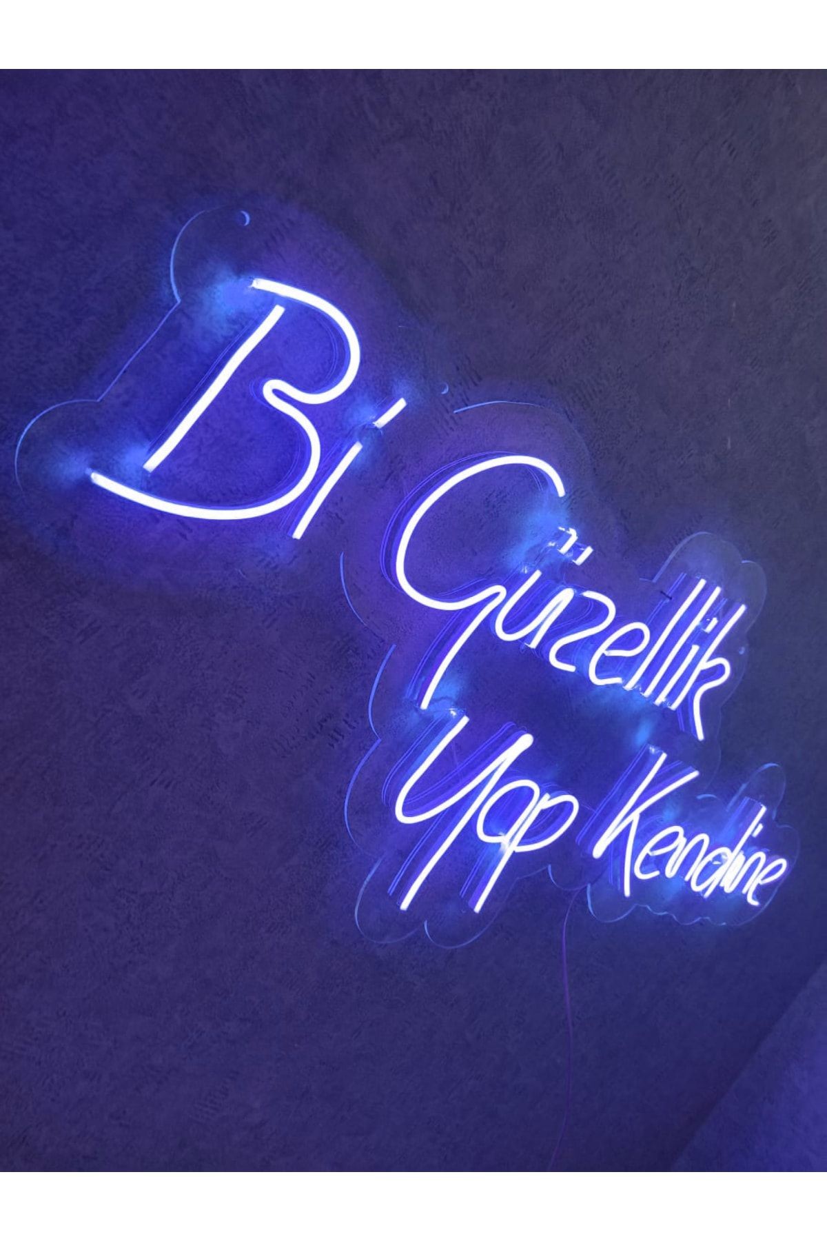 Bi Güzellik Yap Kendine Neon Yazı Neon Tabela Dekoratif Aydınlatma(60x30cm)