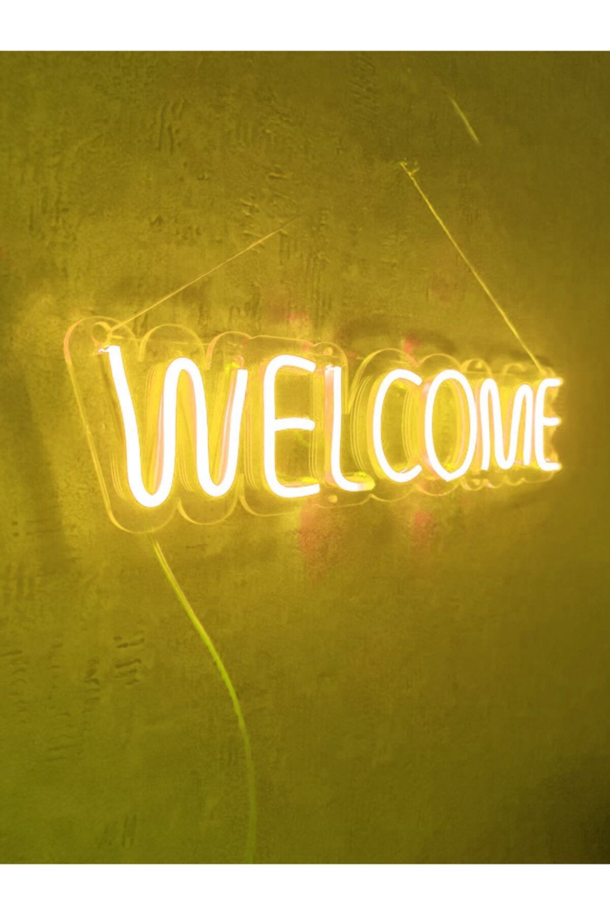 Welcome Neon Led Duvar Dekoru Aydınlatması Neon Led Tabela