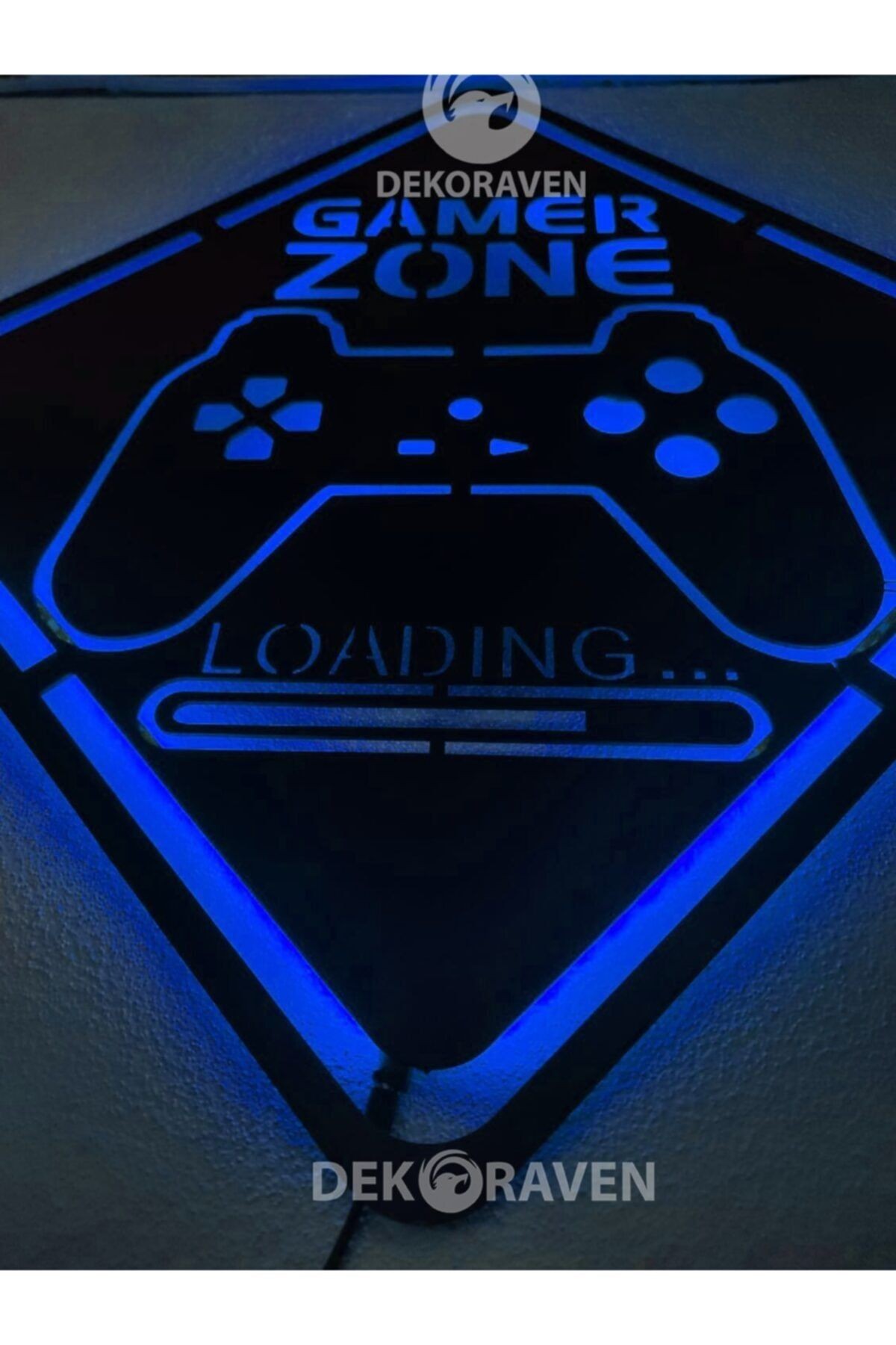 Gamer Zone Led Işıklı Ahşap Tablo