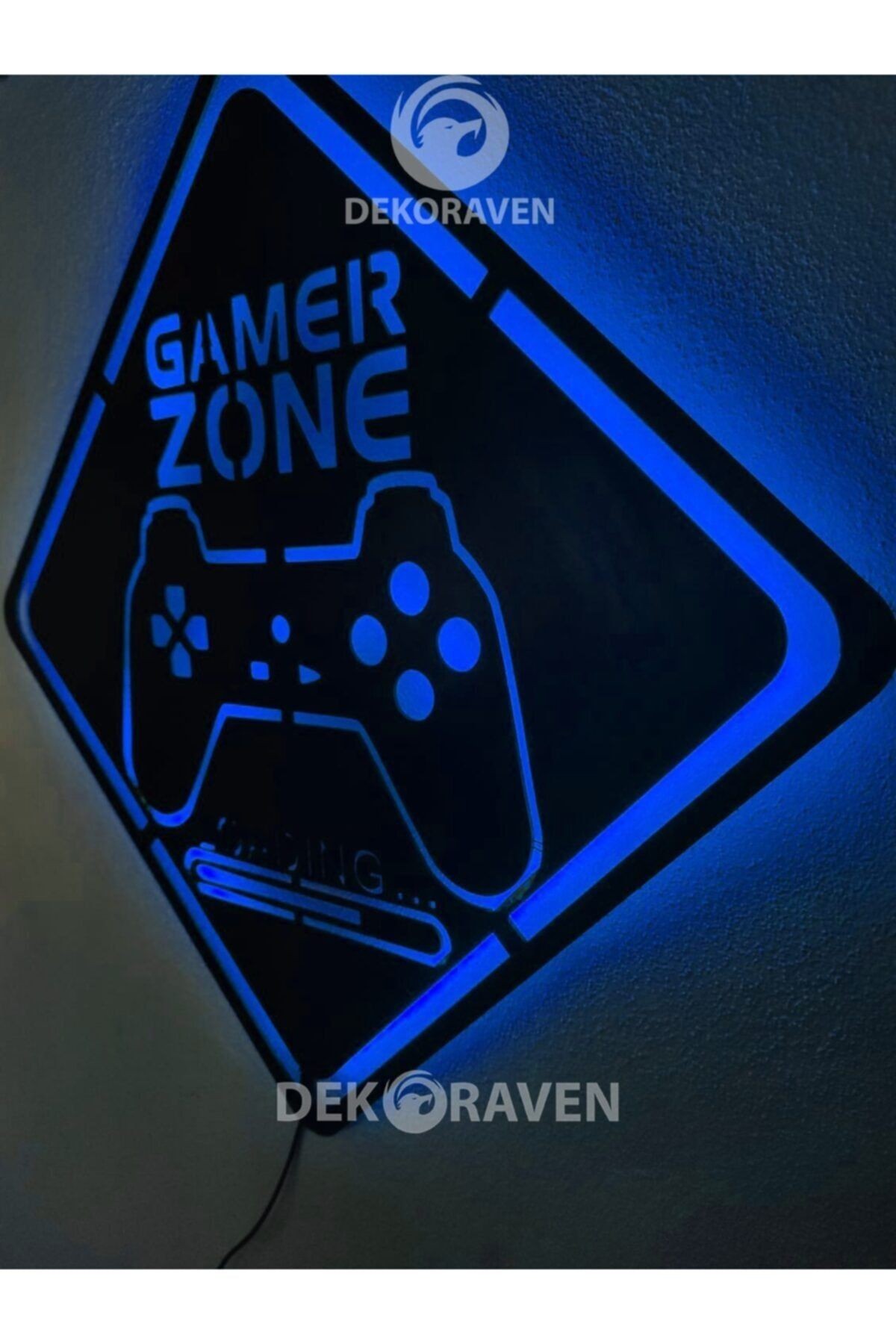 Gamer Zone Led Işıklı Ahşap Tablo