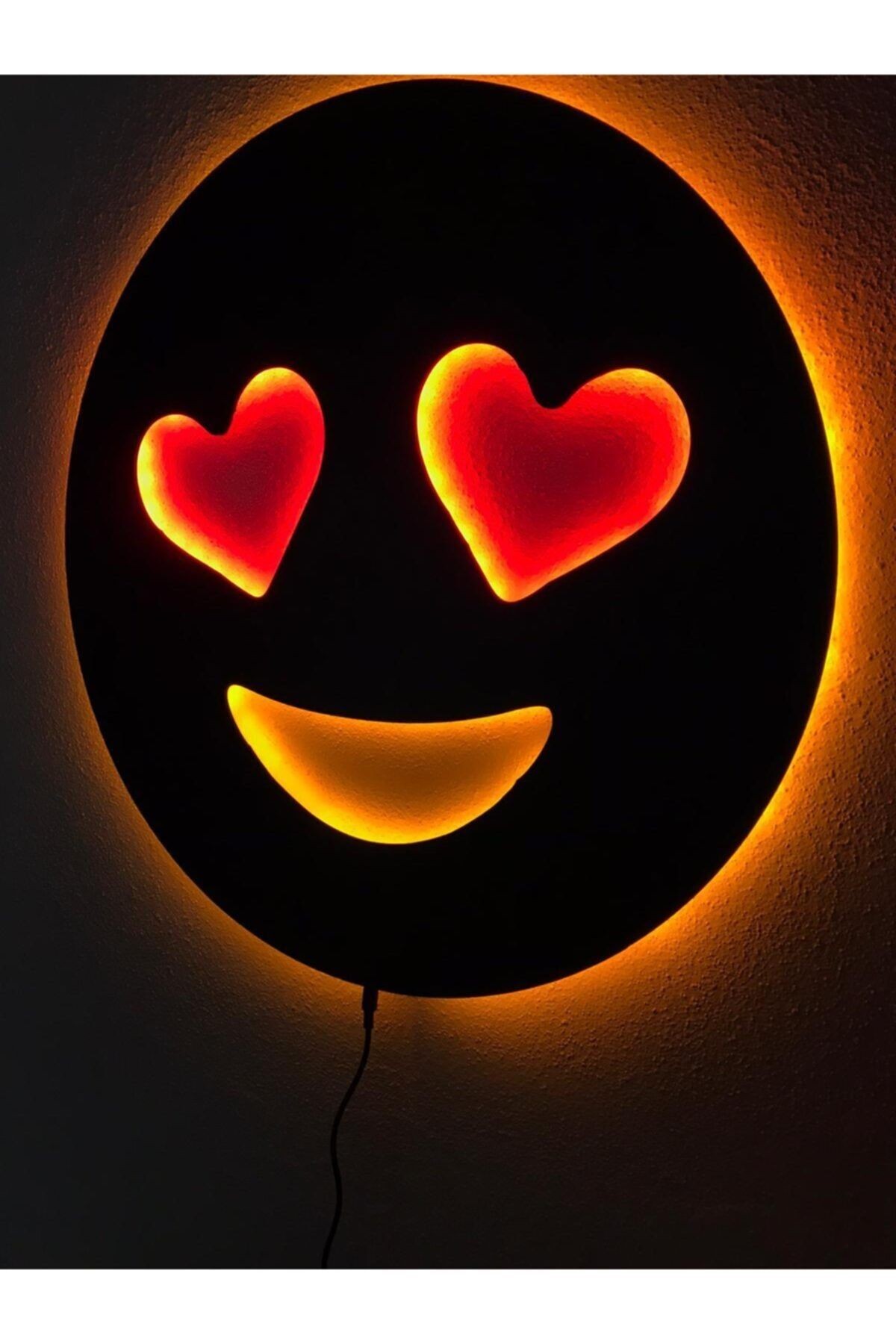 Kalpli Emoji Işıklı Tablo
