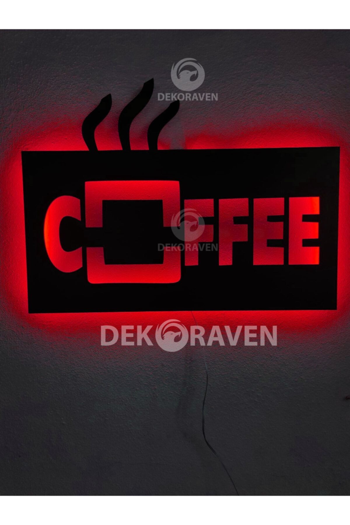 Coffee-kahve Led Işıklı Ahşap Tablo