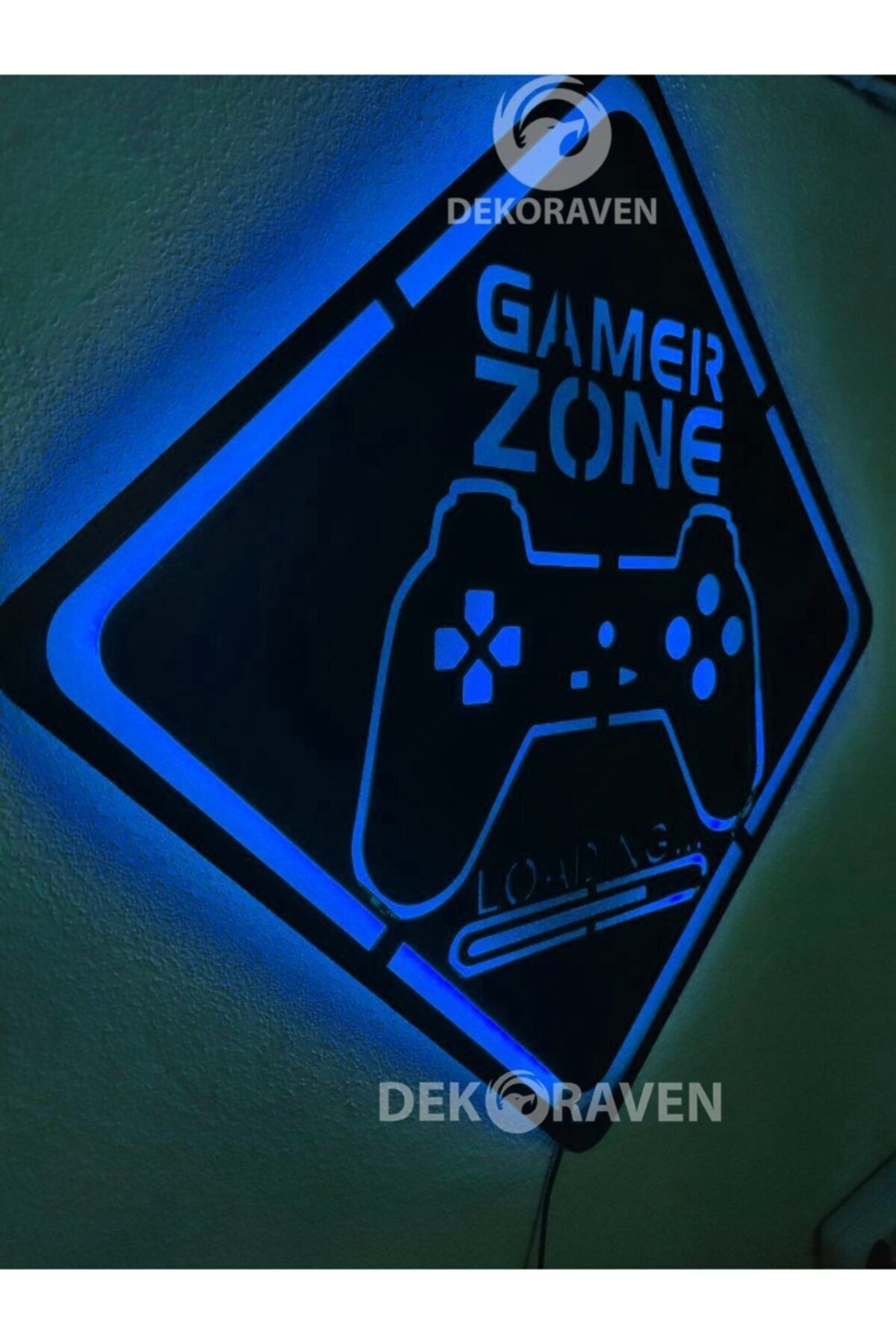 Gamer Zone Led Işıklı Ahşap Tablo