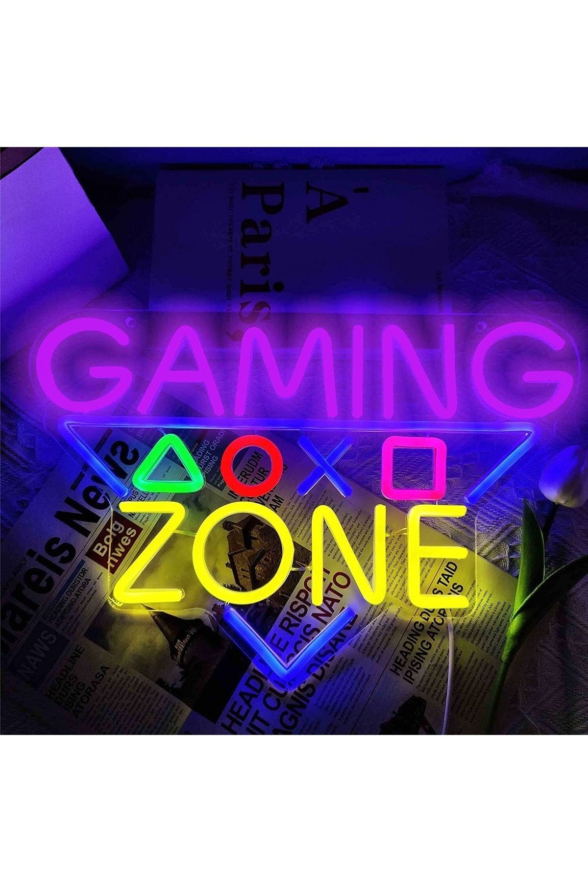 Gaming Zone Neon Tabela Neon Yazı Dekoratif Aydınlatma