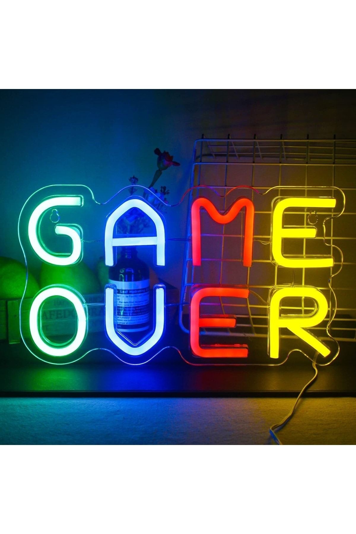 Game Over Neon Tabela Neon Yazı Dekoratif Aydınlatma Ve Gece Lambası