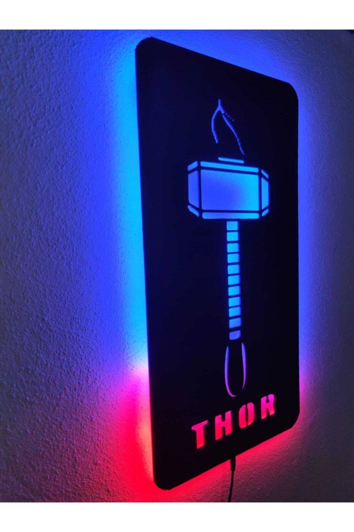 Thor Dekoratif Led Işıklı Ahşap Tablo