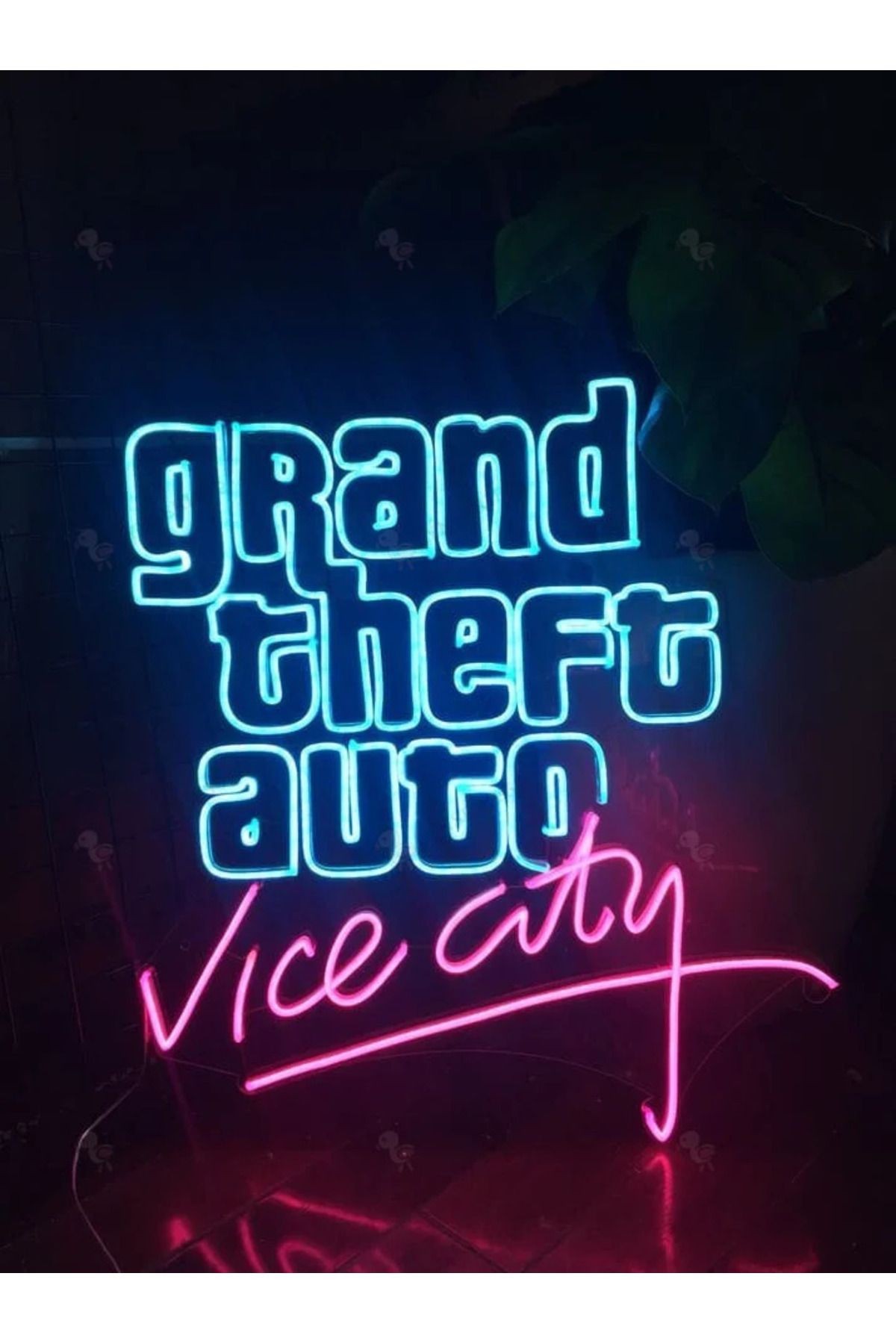 Gta Vice City Neon Led Tabela Dekoratif Aydınlatma(50x50cm)