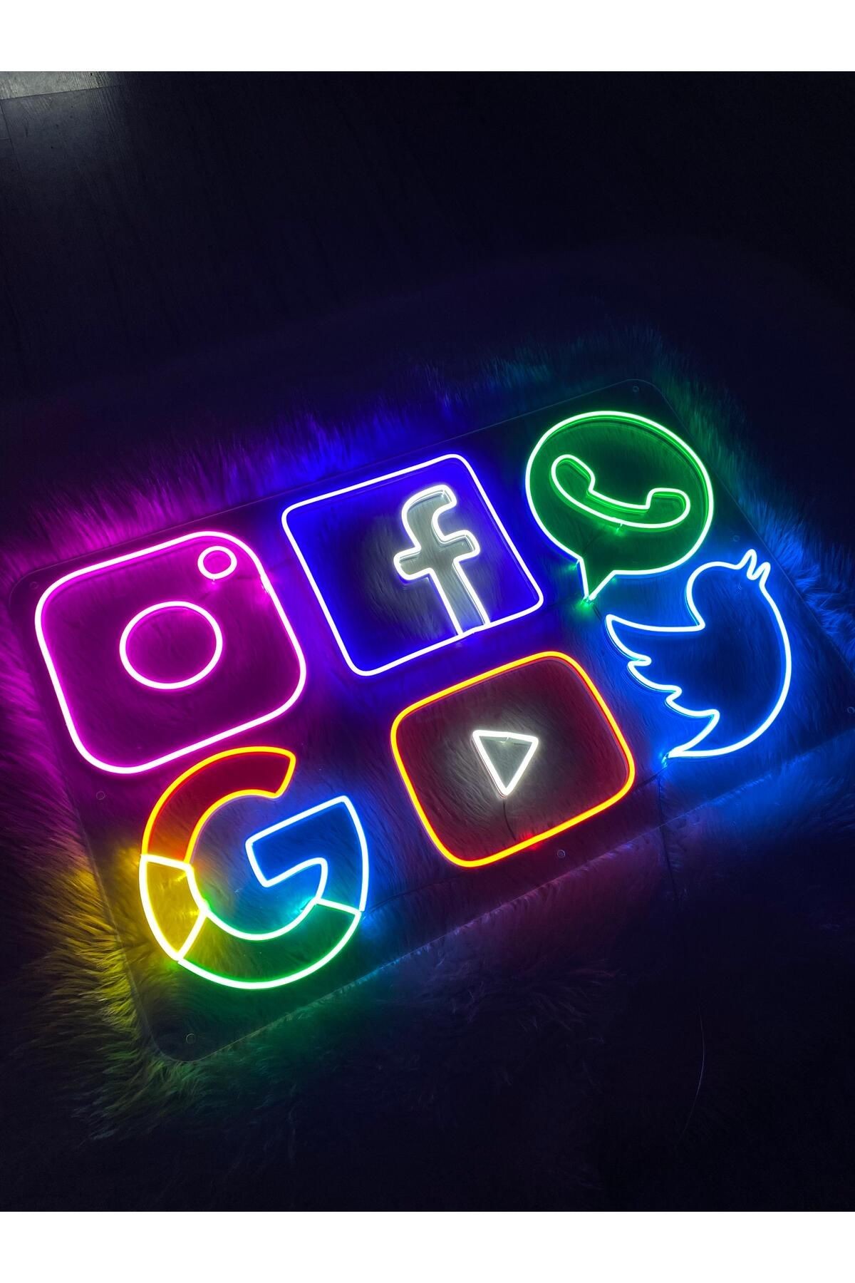 Sosyal Medya Neon Dekoratif Aydınlatma