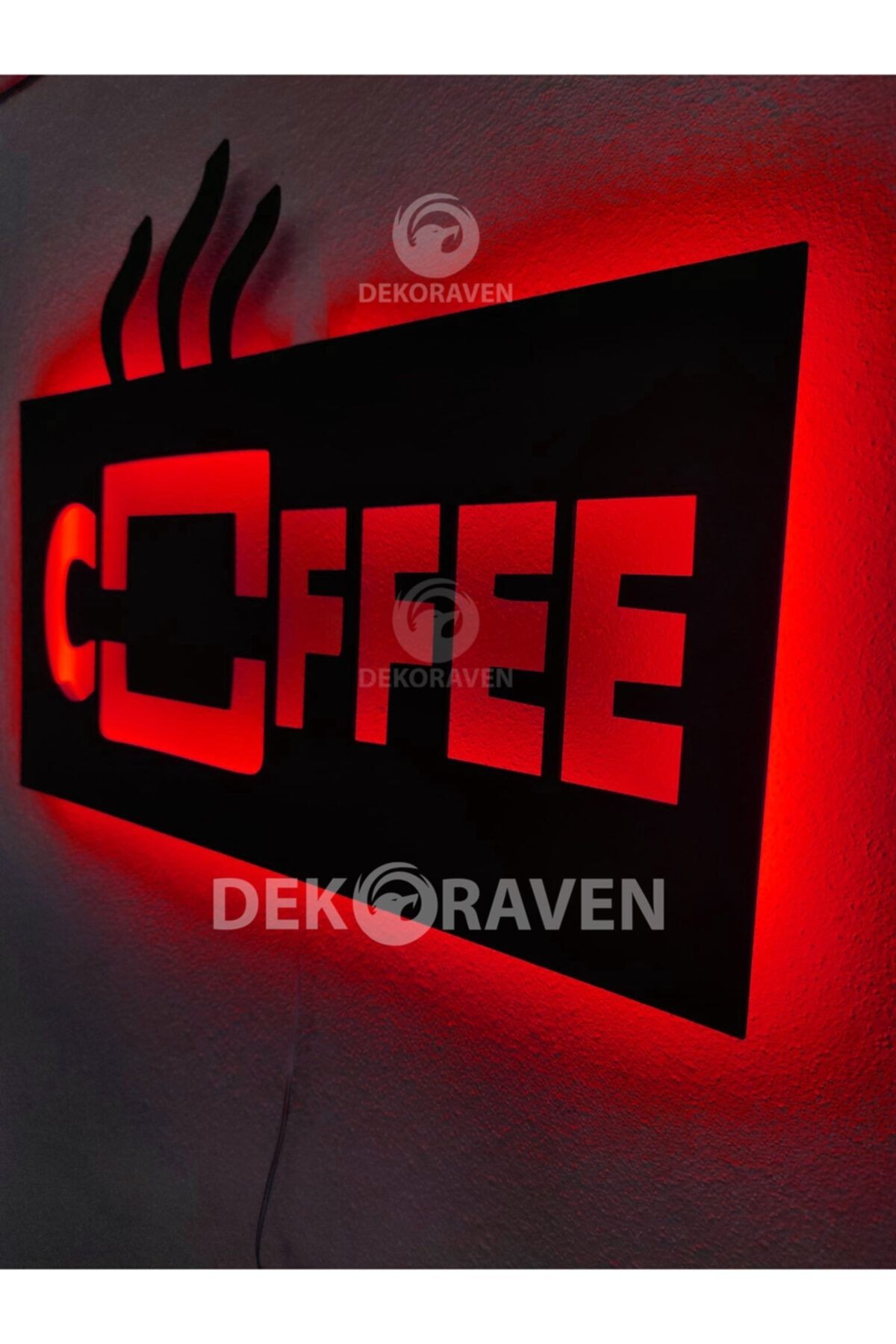 Coffee-kahve Led Işıklı Ahşap Tablo