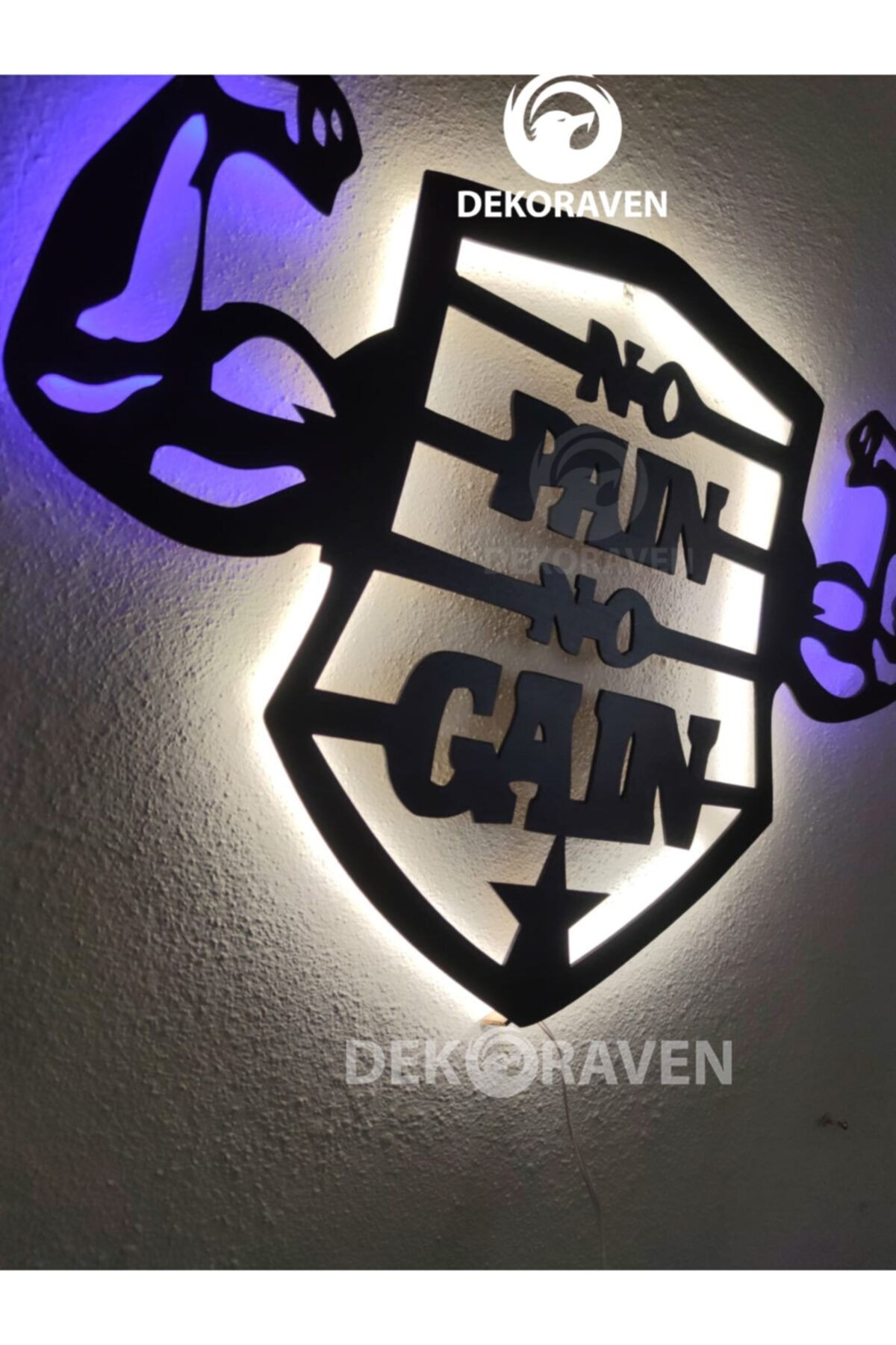 No Pain No Gain Led Işıklı Tablo