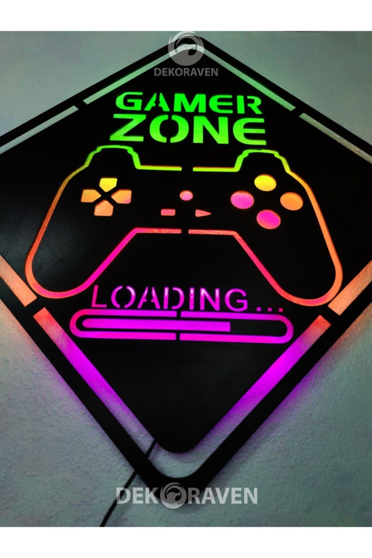 Gamer Zone Led Işıklı Ahşap Tablo