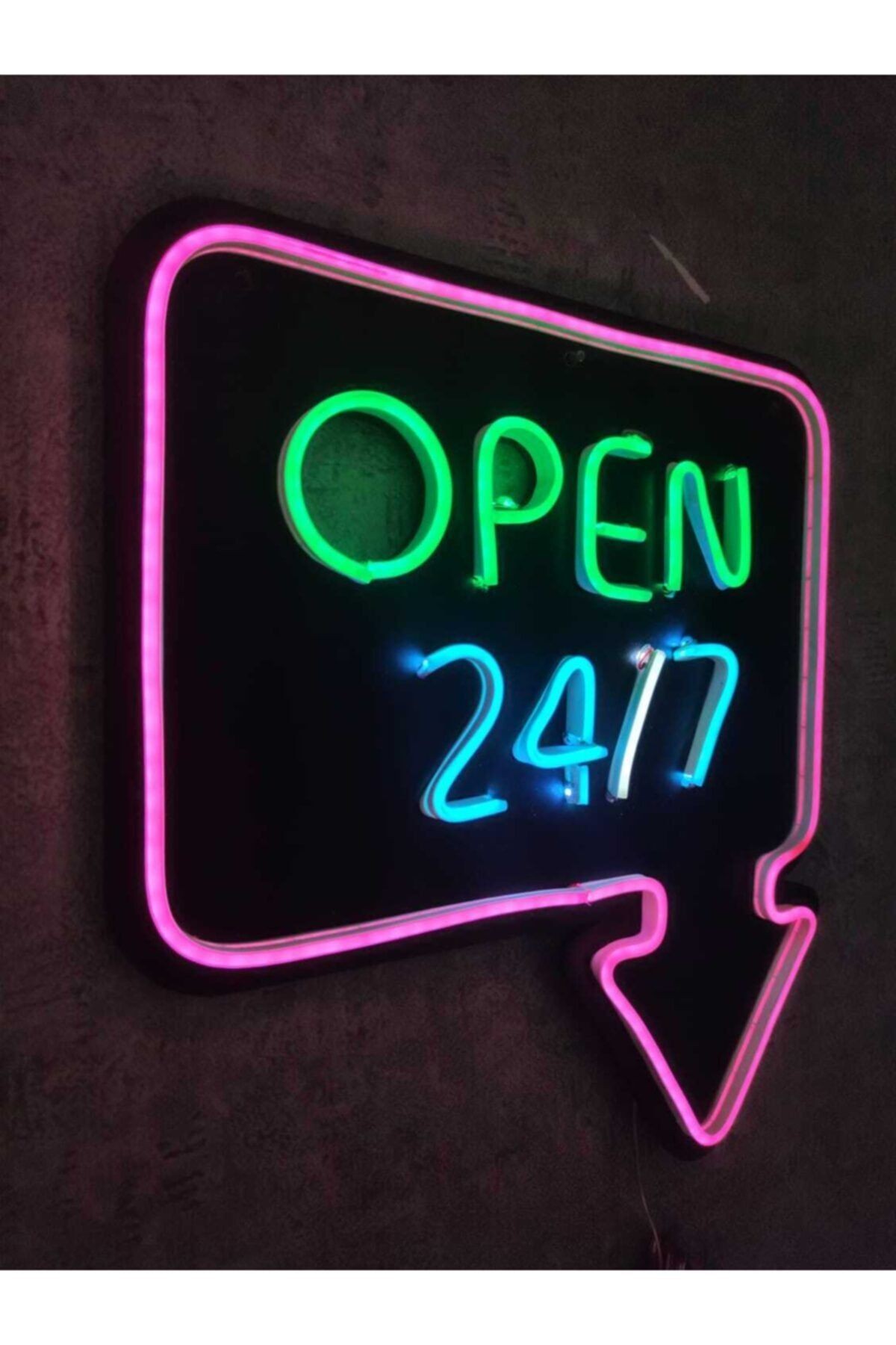 Open 7/24 Açık Neon Led Tabela Neon Yazı