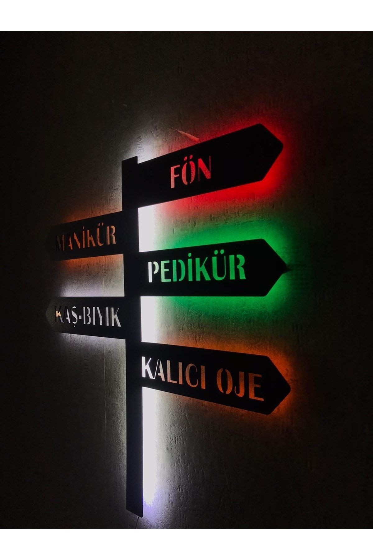 Kuaför Led Işıklı Tablo-manikür-pedikür-oje