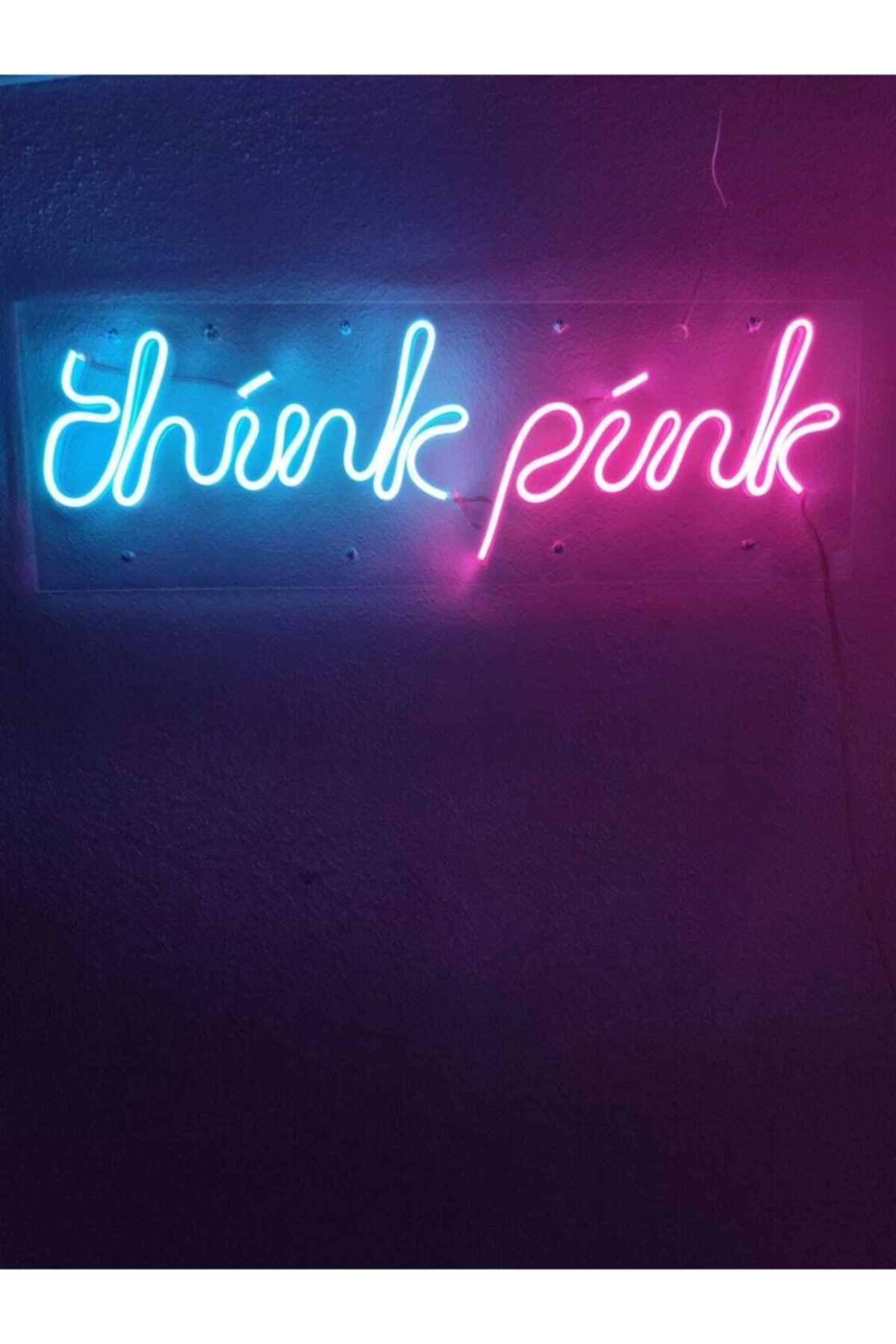Think Pink Neon Led Dekoratif Duvar Aydınlatması Neon Duvar Yazısı