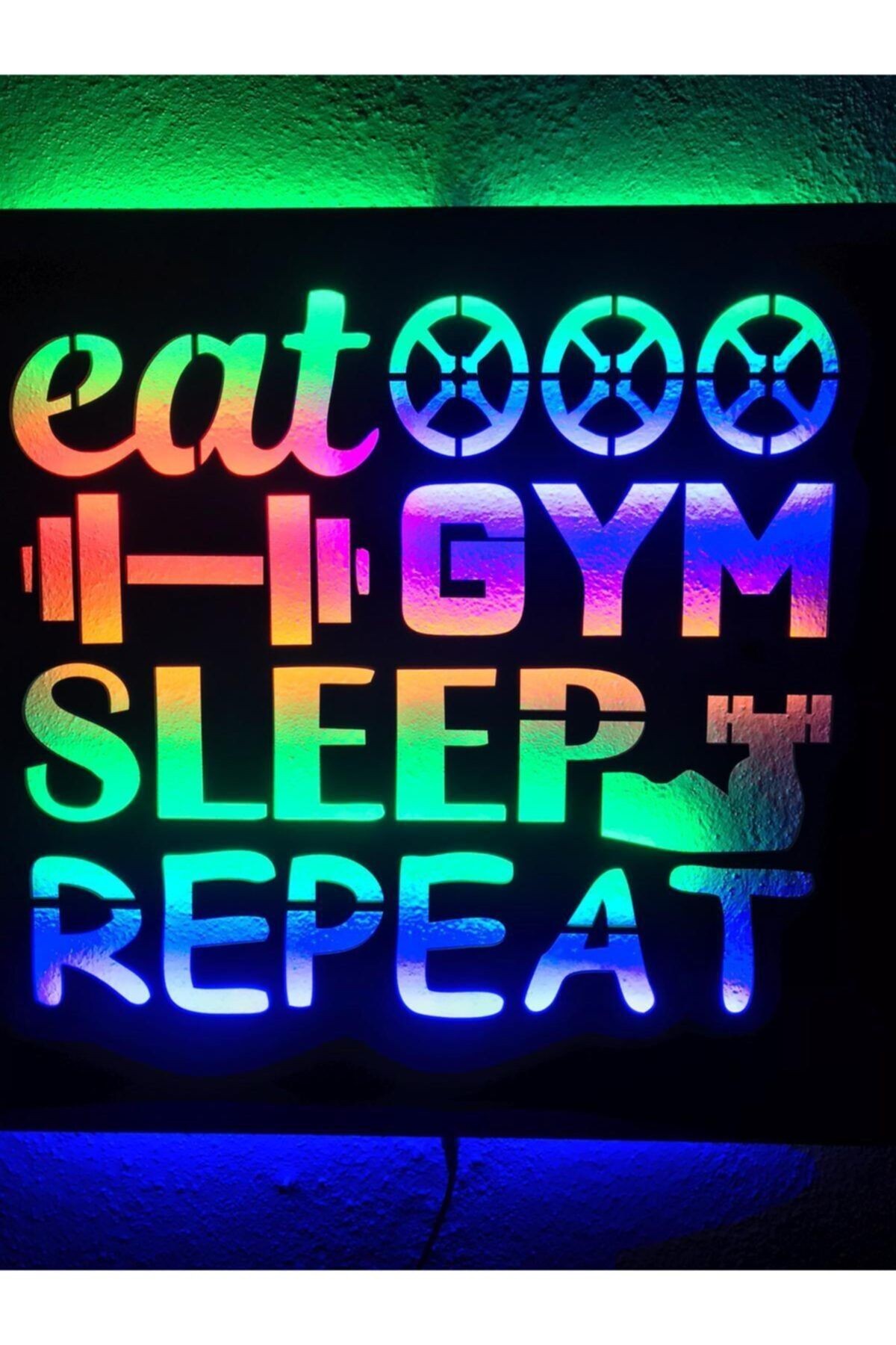 Fitness Gym Işıklı Tablo