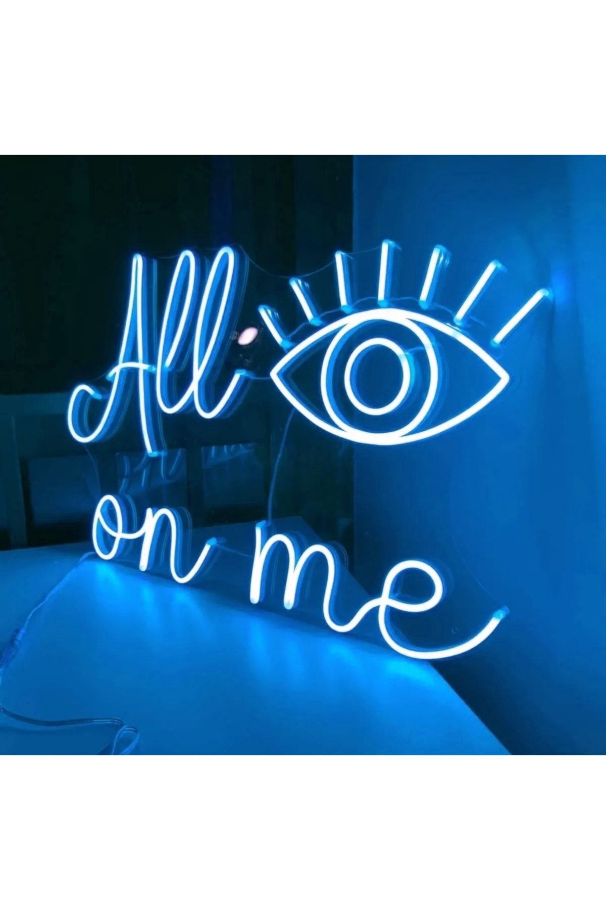 All On Me Yazılı Neon Led Tabela Dekoratif Aydınlatma (50x32 Cm)