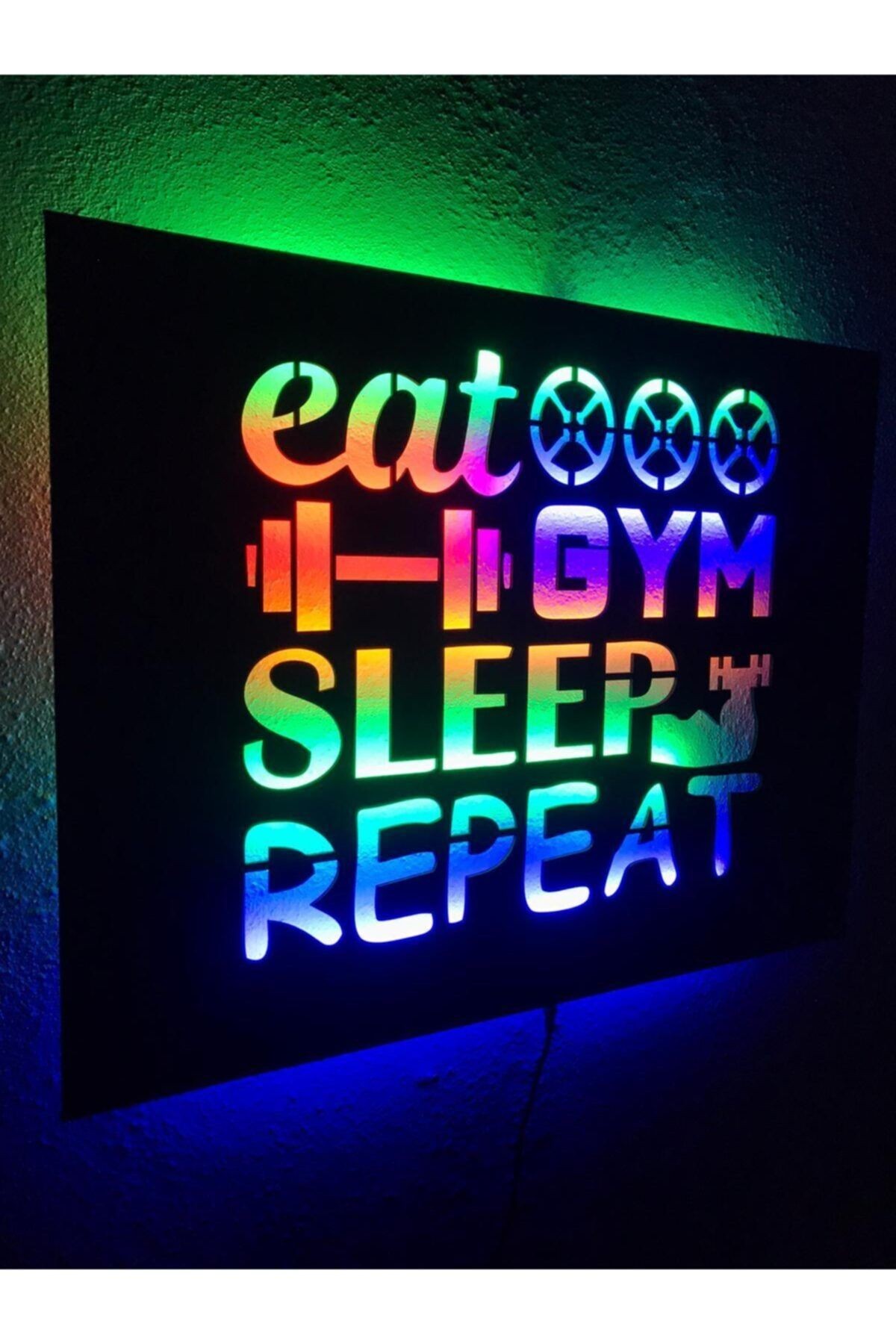Fitness Gym Işıklı Tablo