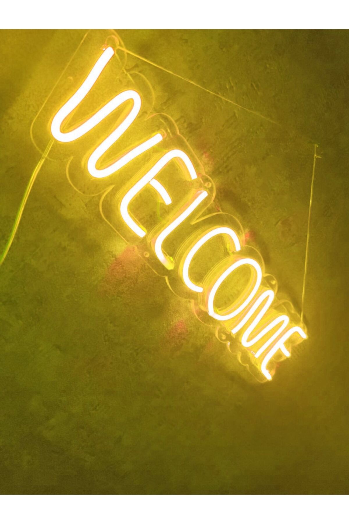 Welcome Neon Led Duvar Dekoru Aydınlatması Neon Led Tabela