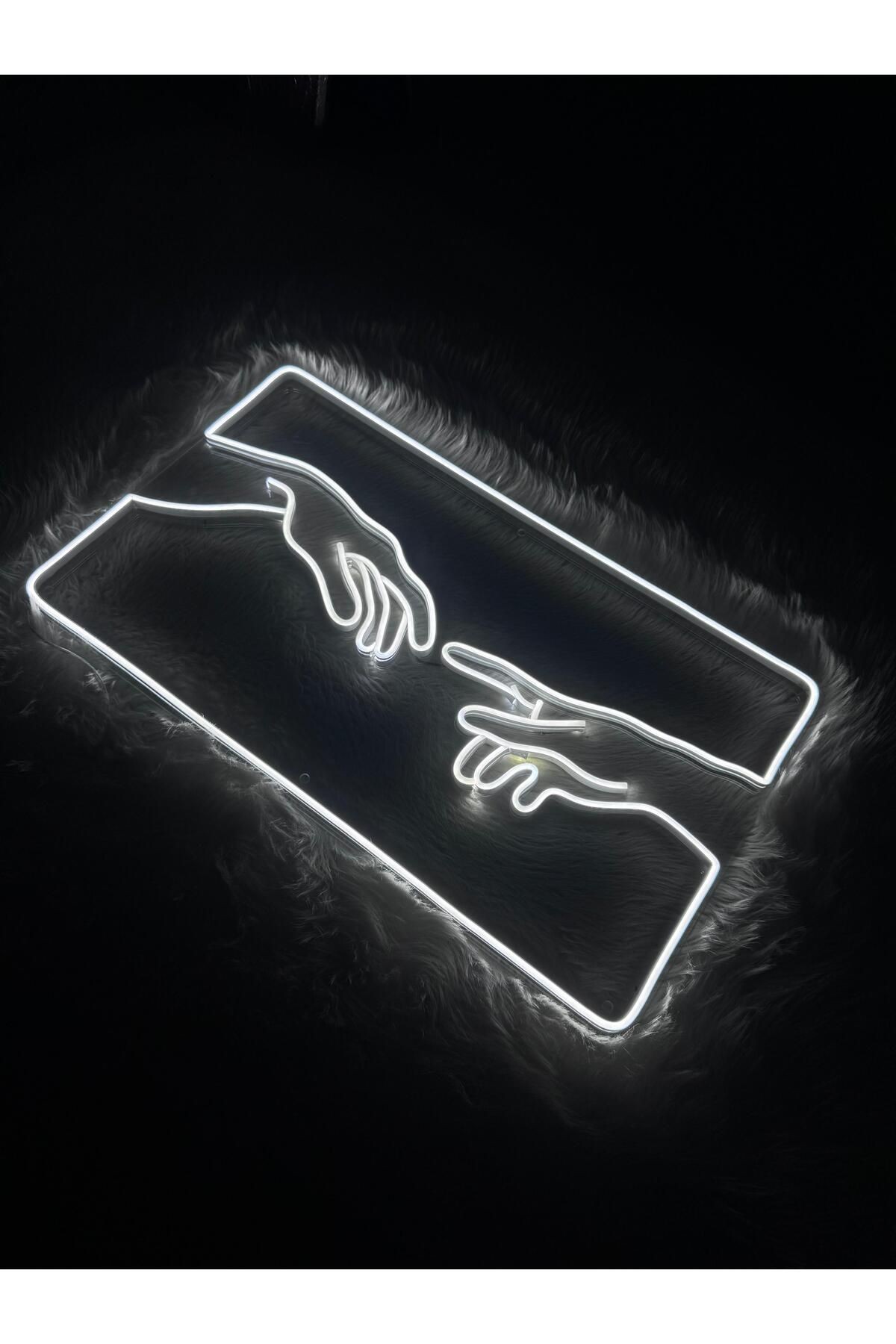 Adem'in Yaratılışı (The Creation of Adam) Art Neon Dekoratif Aydınlatma