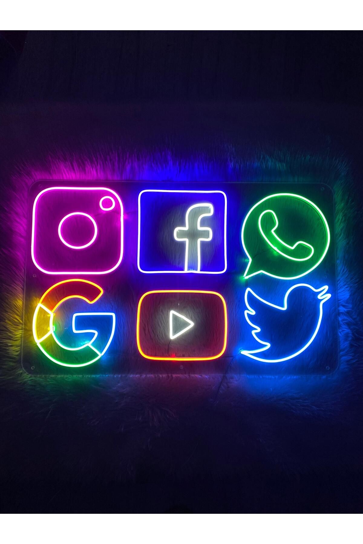 Sosyal Medya Neon Dekoratif Aydınlatma