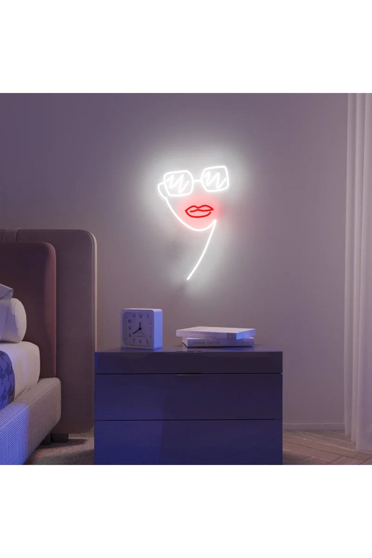 Kadın Gözlük Neon Tabela Neon Yazı Dekoratif Aydınlatma Ve Gece Lambası