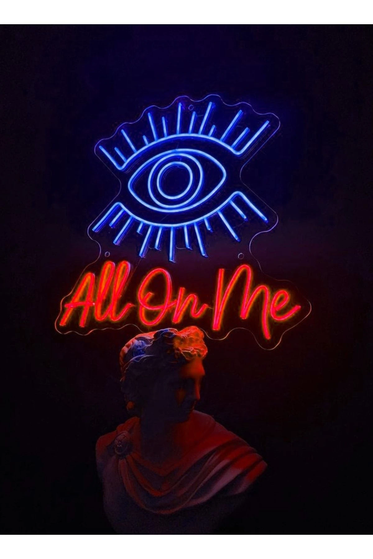 All On Me Göz Neon Led Tabela (50x50cm)