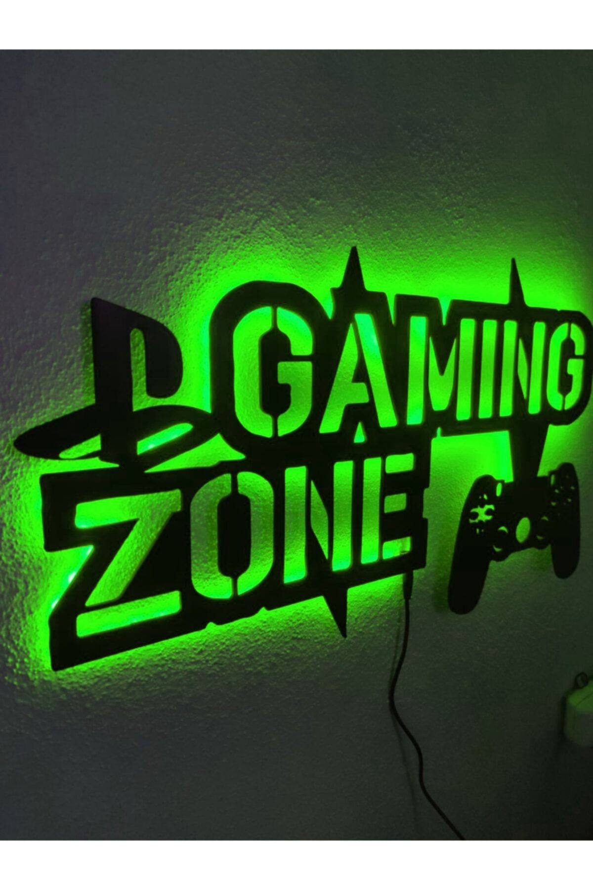 Gaming Zone Led Işıklı Oyuncu Gamer Tablo - Ahşap Duvar Dekorasyon