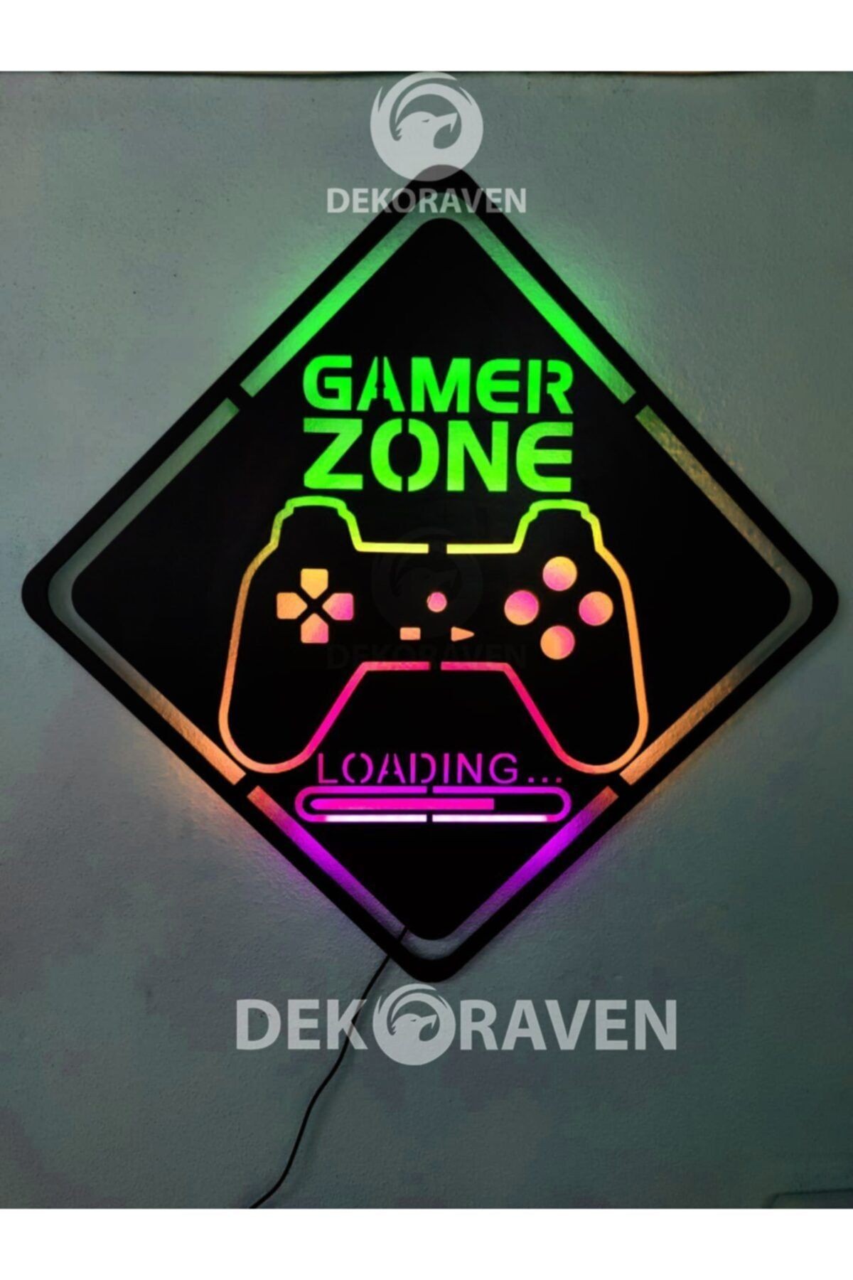 Gamer Zone Led Işıklı Ahşap Tablo