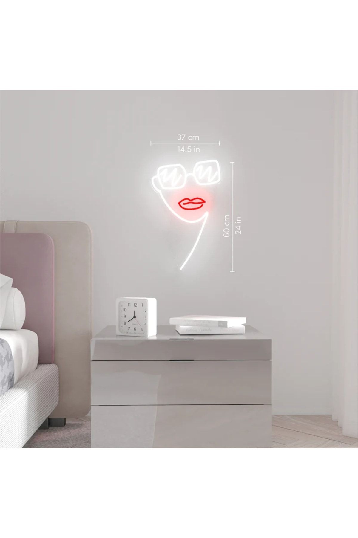Kadın Gözlük Neon Tabela Neon Yazı Dekoratif Aydınlatma Ve Gece Lambası