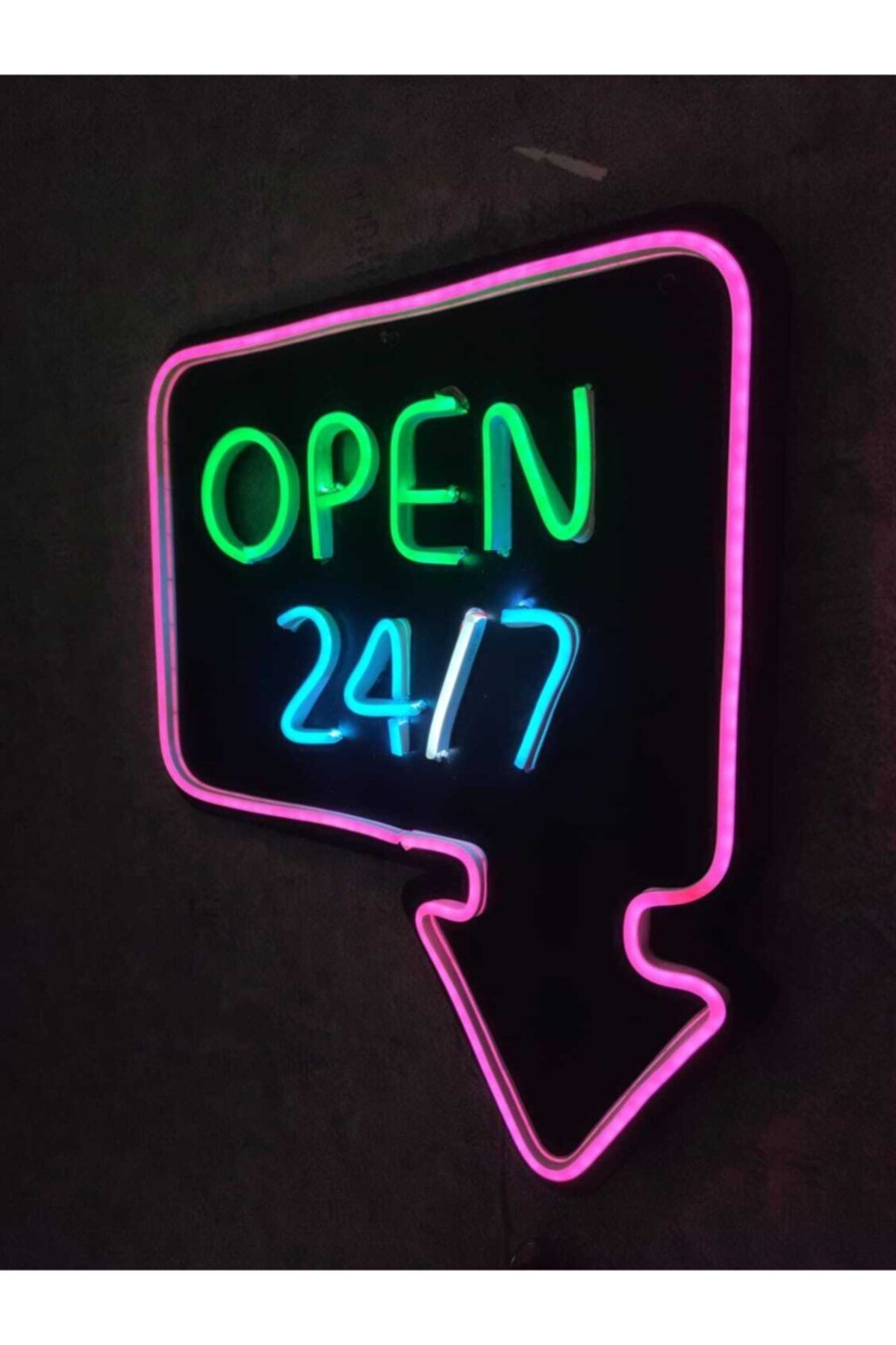 Open 7/24 Açık Neon Led Tabela Neon Yazı