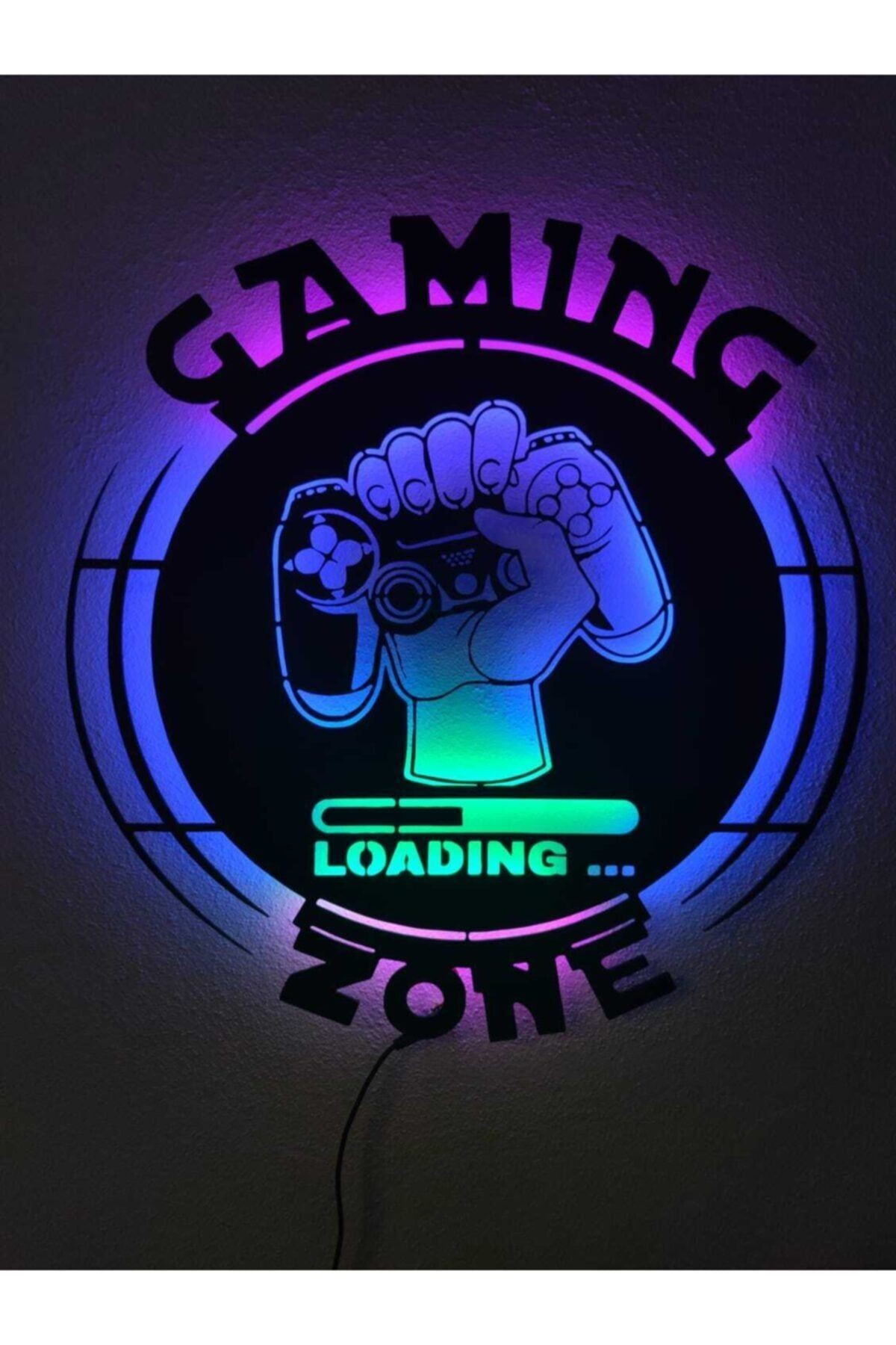 Gaming Zone Gamer Led Işıklı Ahşap Tablo