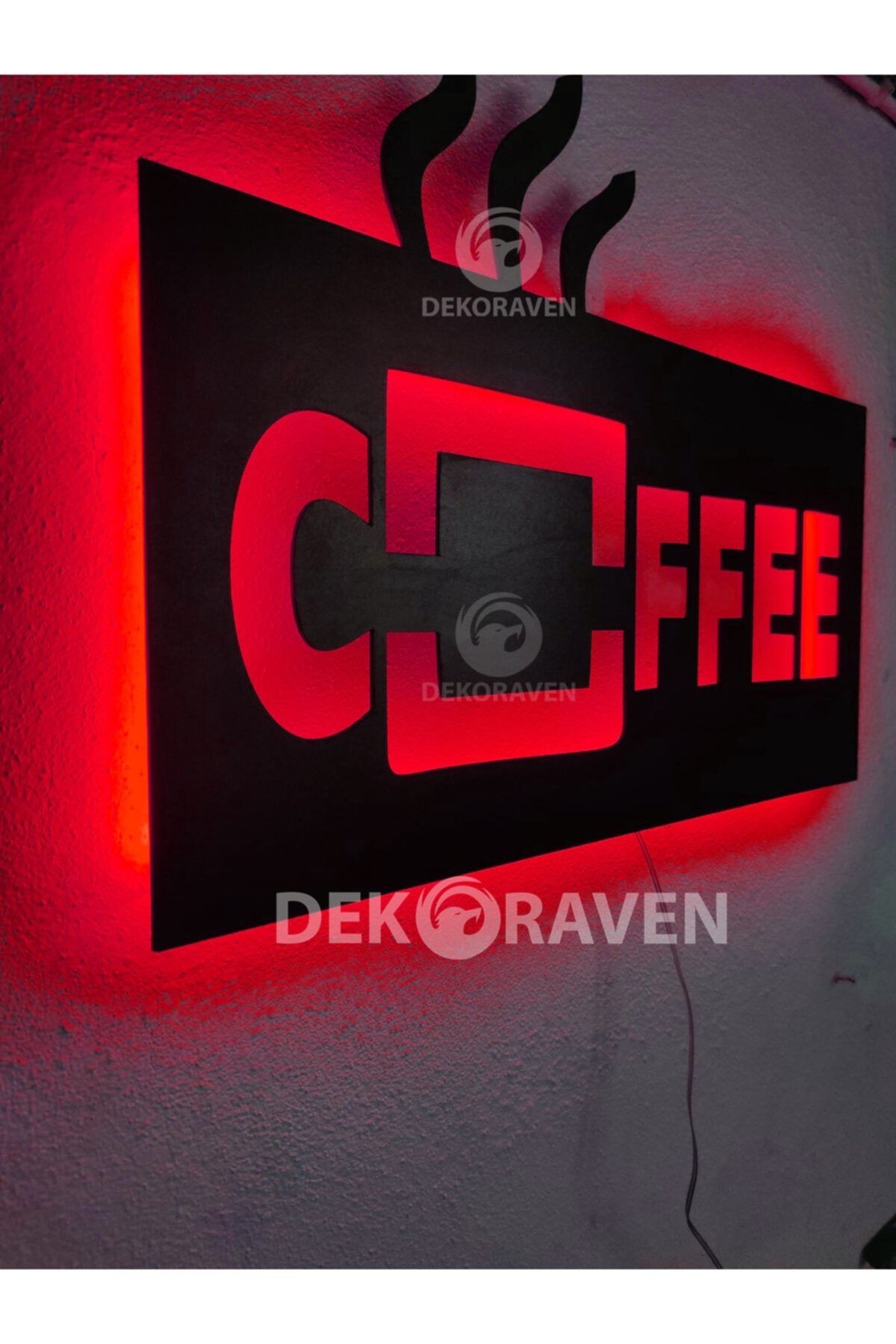 Coffee-kahve Led Işıklı Ahşap Tablo