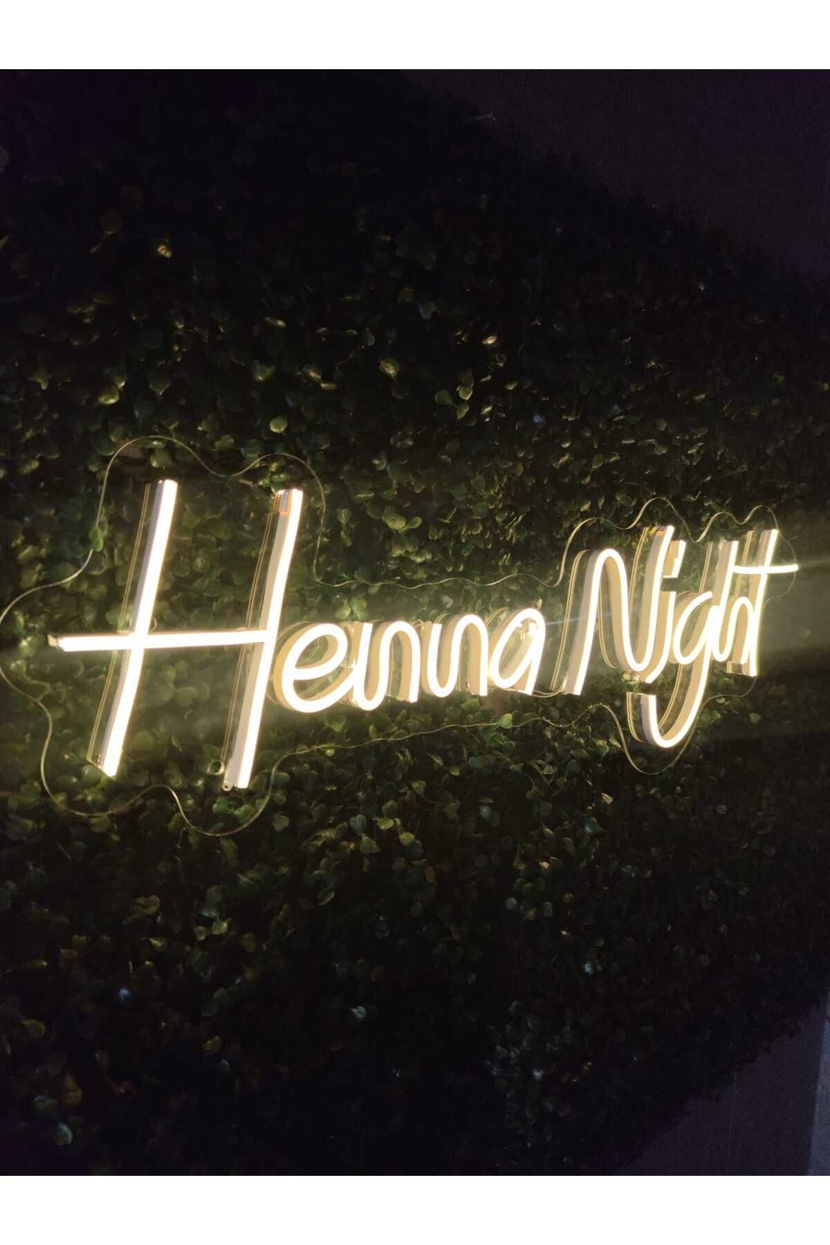 Henna Night Kına Gecesi Organizasyon Neon Led tabela Dekoratif Aydınlatma(70x35cm)