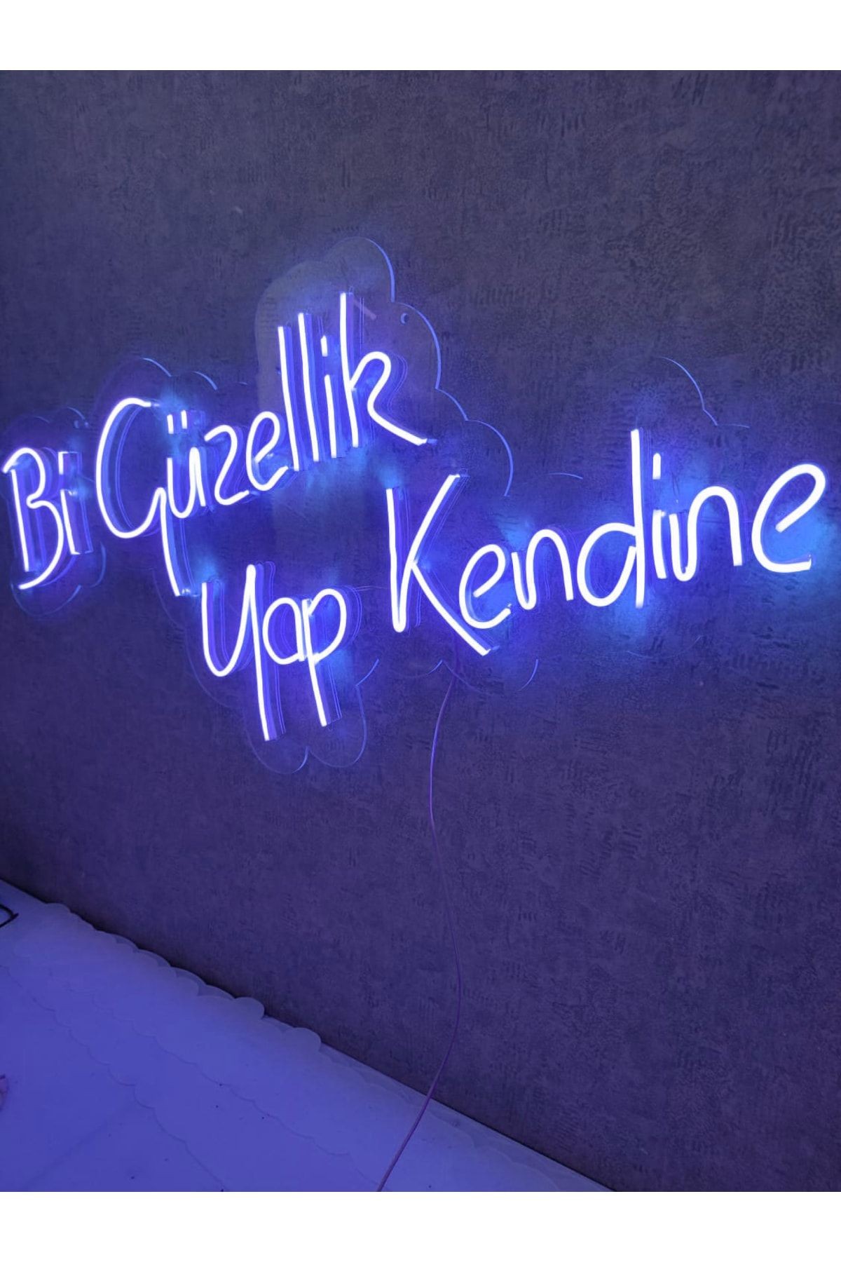 Bi Güzellik Yap Kendine Neon Yazı Neon Tabela Dekoratif Aydınlatma(60x30cm)
