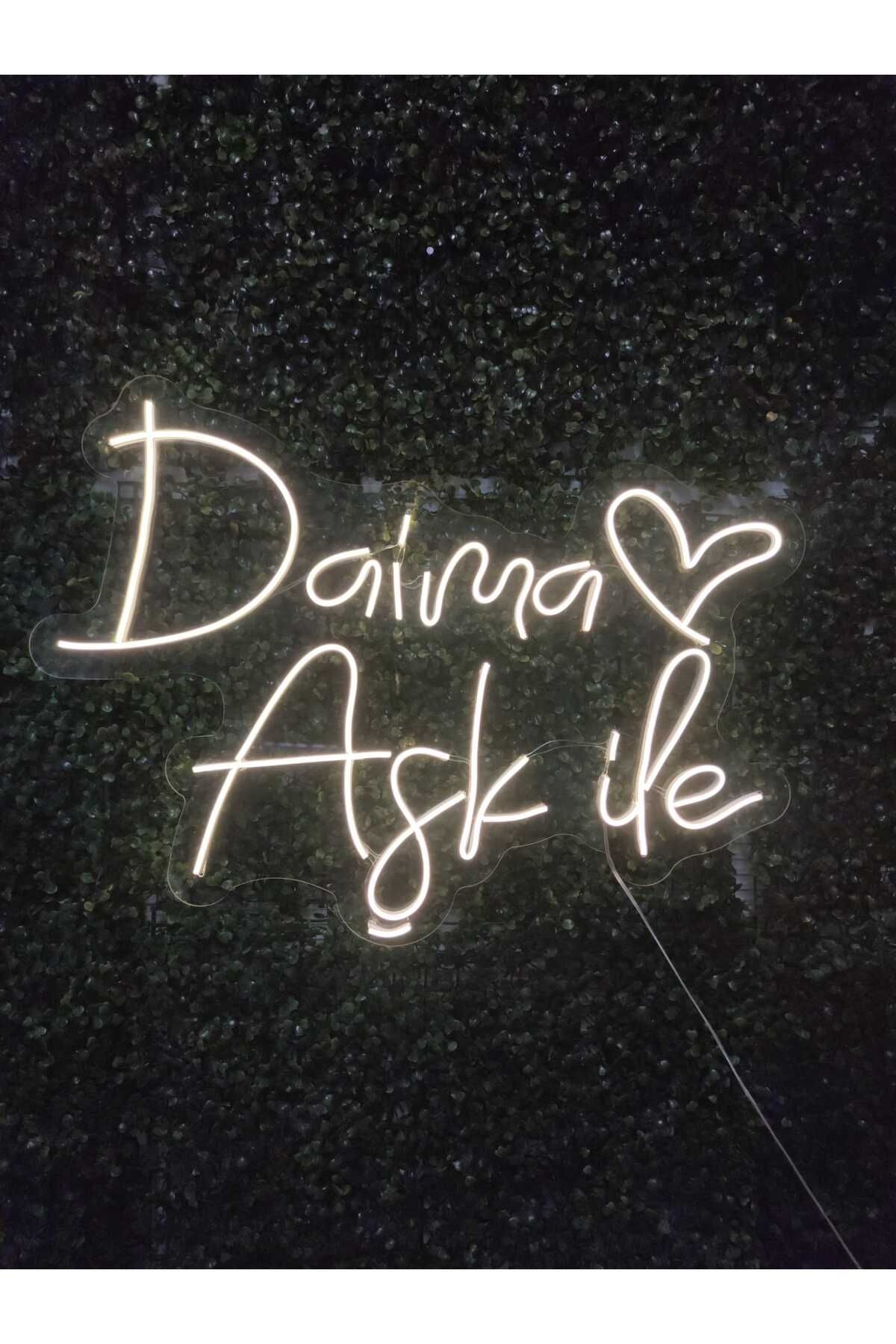 Daima Aşk İle Neon Led Tabela (70x40 cm)